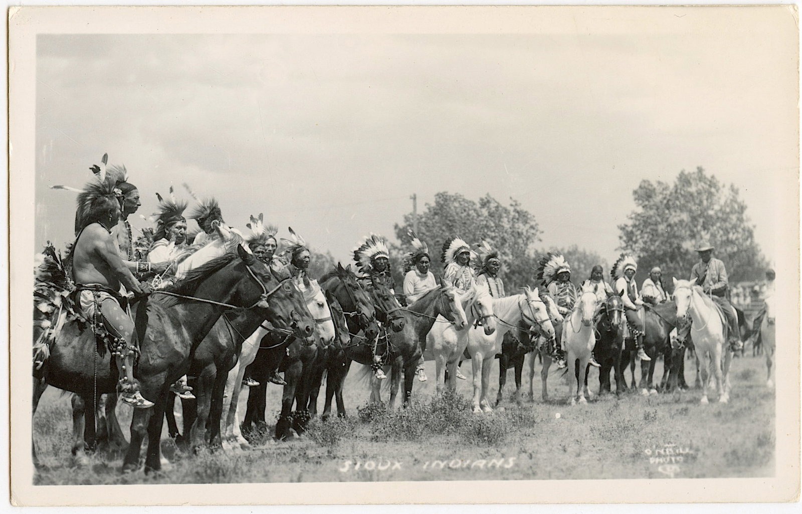 Vintage Real Photo Postcard Sioux Indians: The provenance of this lot is from a quality collector in LA, California. We have included a quality scan to show it's actual condition. The dimensions of a vintage postcard are Approx. 5.5" x 3.5" (s