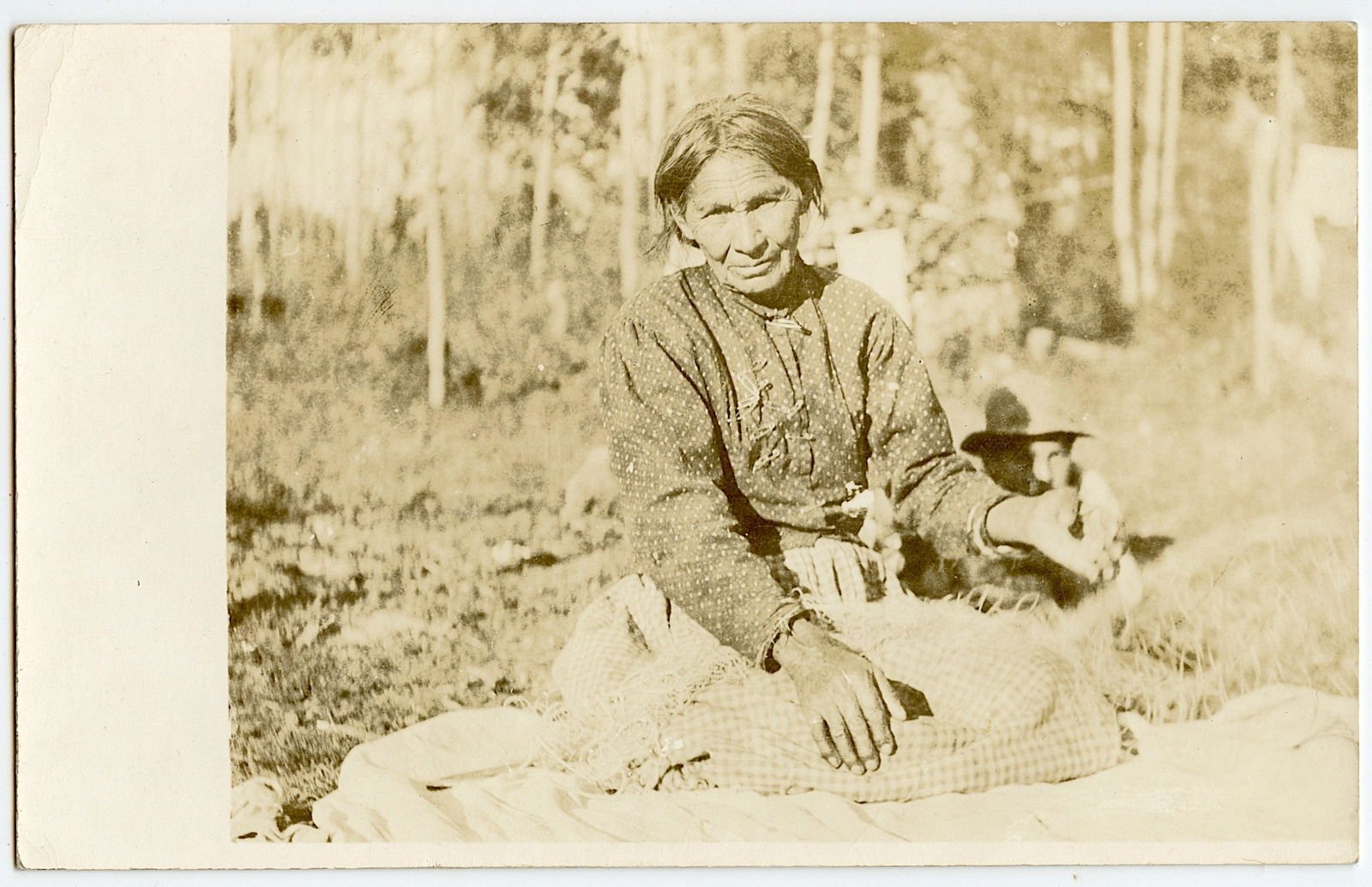 Vintage Real Photo Postcard Portrait Woman Indian: The provenance of this lot is from a quality collector in LA, California. We have included a quality scan to show it's actual condition. The dimensions of a vintage postcard are Approx. 5.5" x 3.5" (s