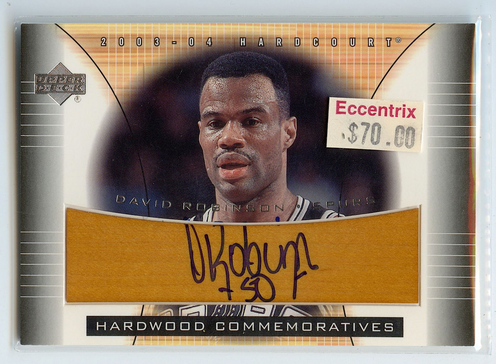 03-04 Hardwood Commemoratives David Robinson Autograph Card (1 of 2)