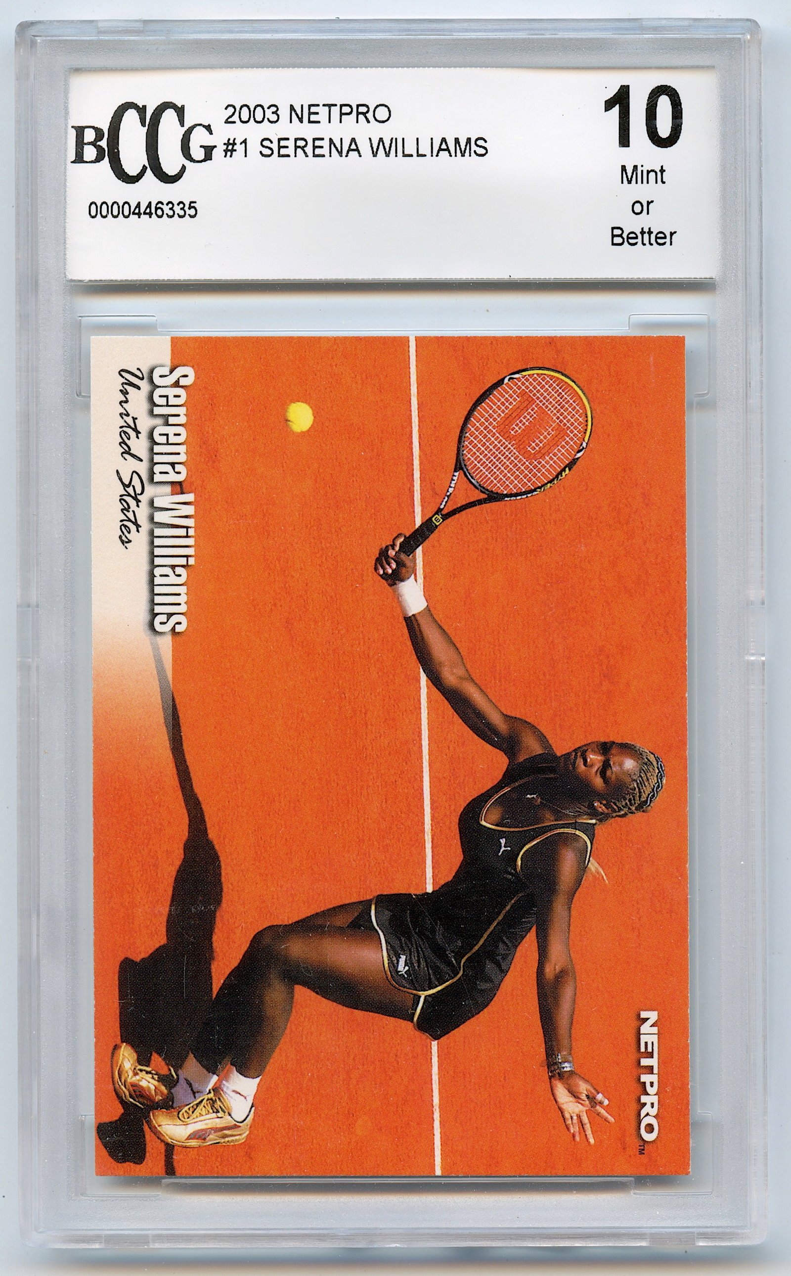 2003 Netpro  SERENA WILLIAMS G1 RC Rookie BCCG 10 Mint or Better (1 of 2)