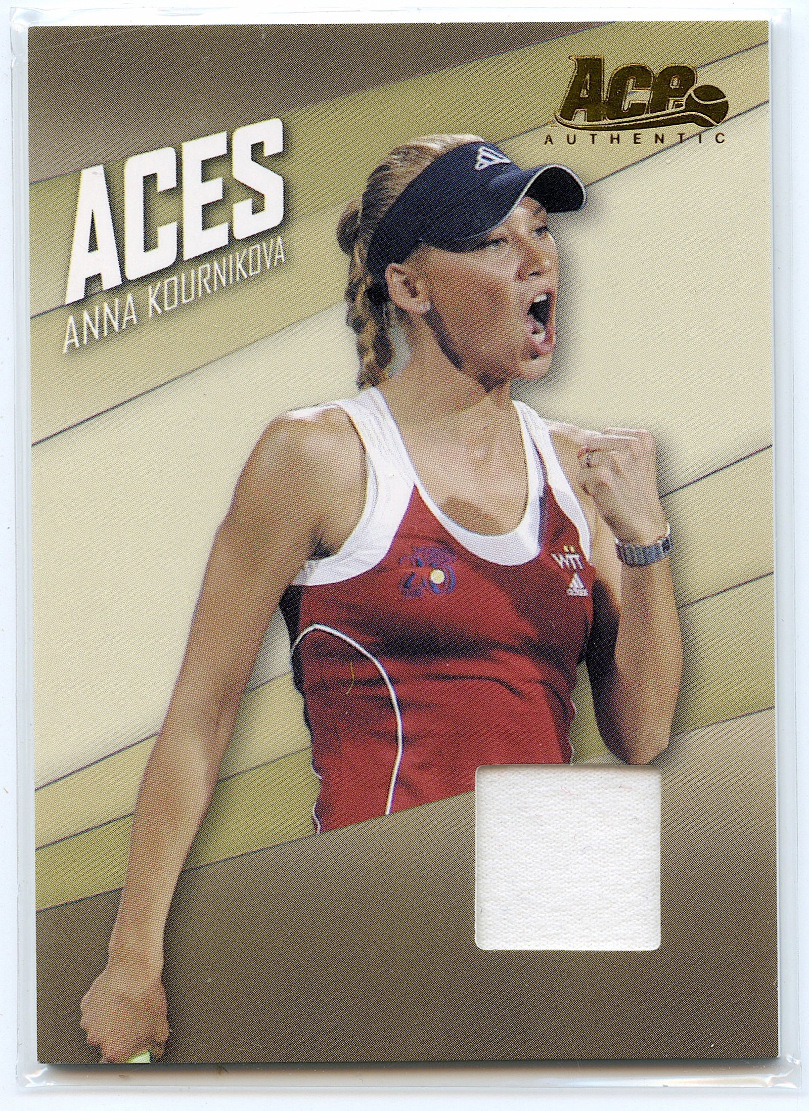 2007 Ace Authentic Tennis Straight Sets Aces Material Anna Kournikova: The provenance of this lot is from a quality collector in LA, California. We have included a quality scan to show it's actual condition.. This lot is located in Boca Raton, Fl and its shipment will be