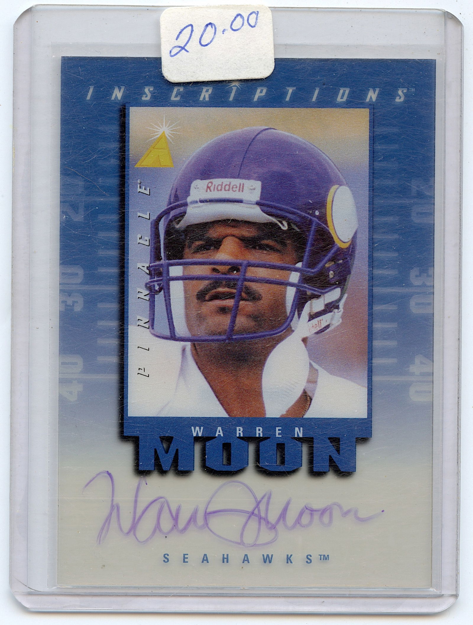 Warren Moon1997 Pinnacle Inscriptions Autographed Football Card (1 of 2)