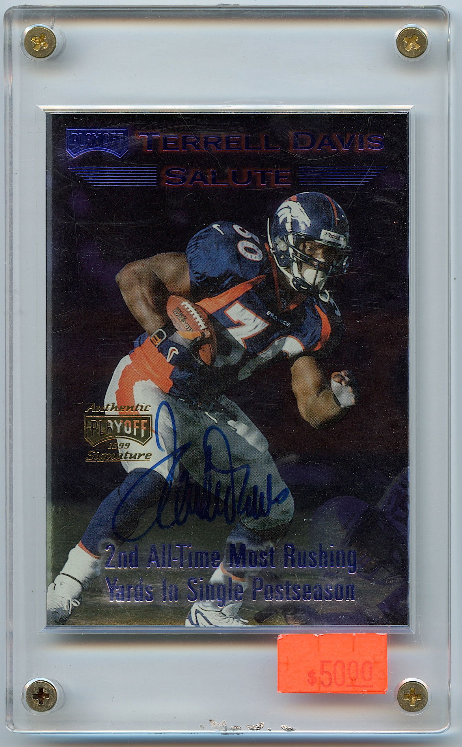 1999 Terrell Davis  Autographed Salute 113/150 Play Football (1 of 2)