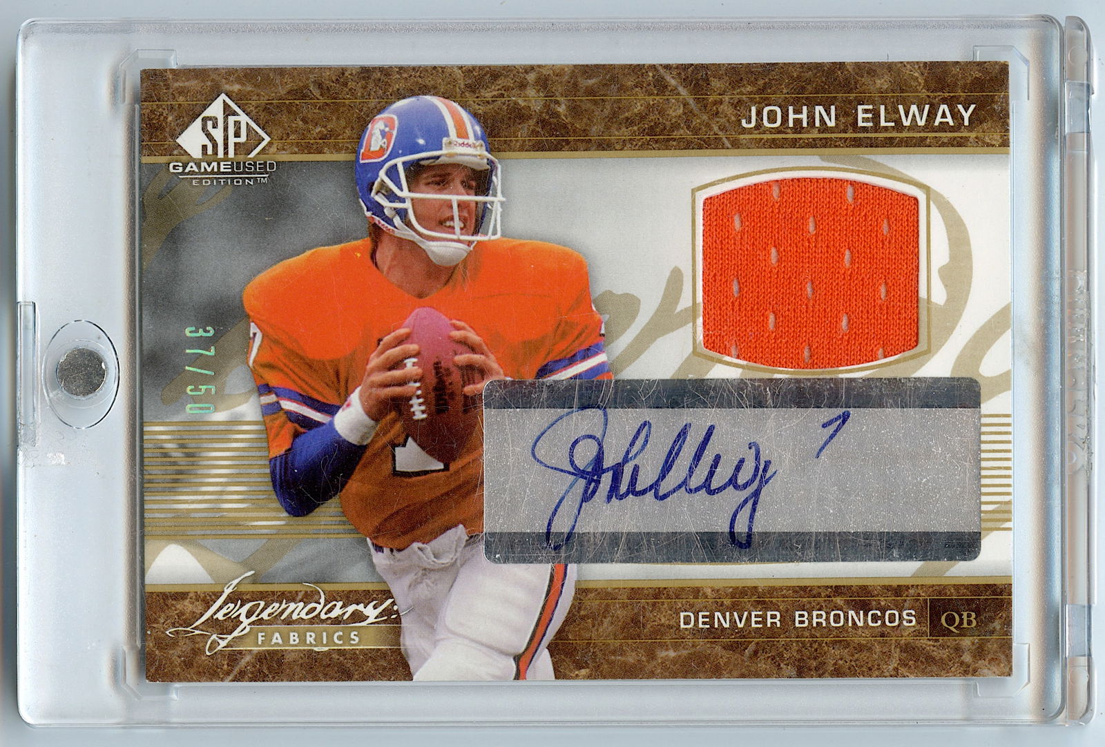 2004 John Elwey Denver Broncos Jersey Worn Piece Upper Deck 37/50 (1 of 2)