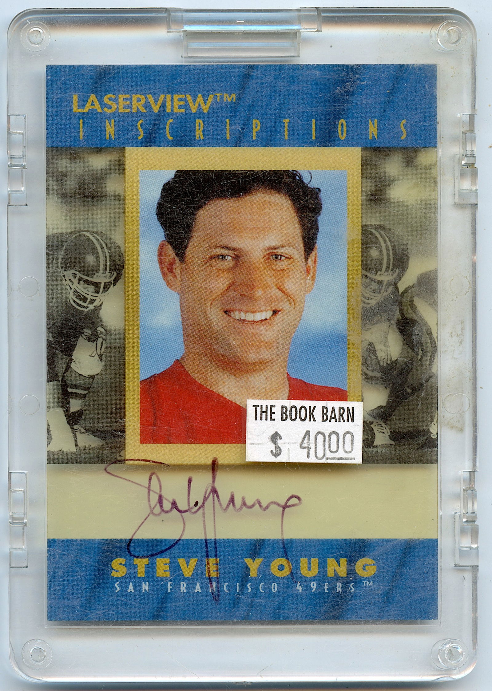 1996 Laser View Inscriptions  Steve Young 49ers 1901/1950 Autograph (1 of 2)