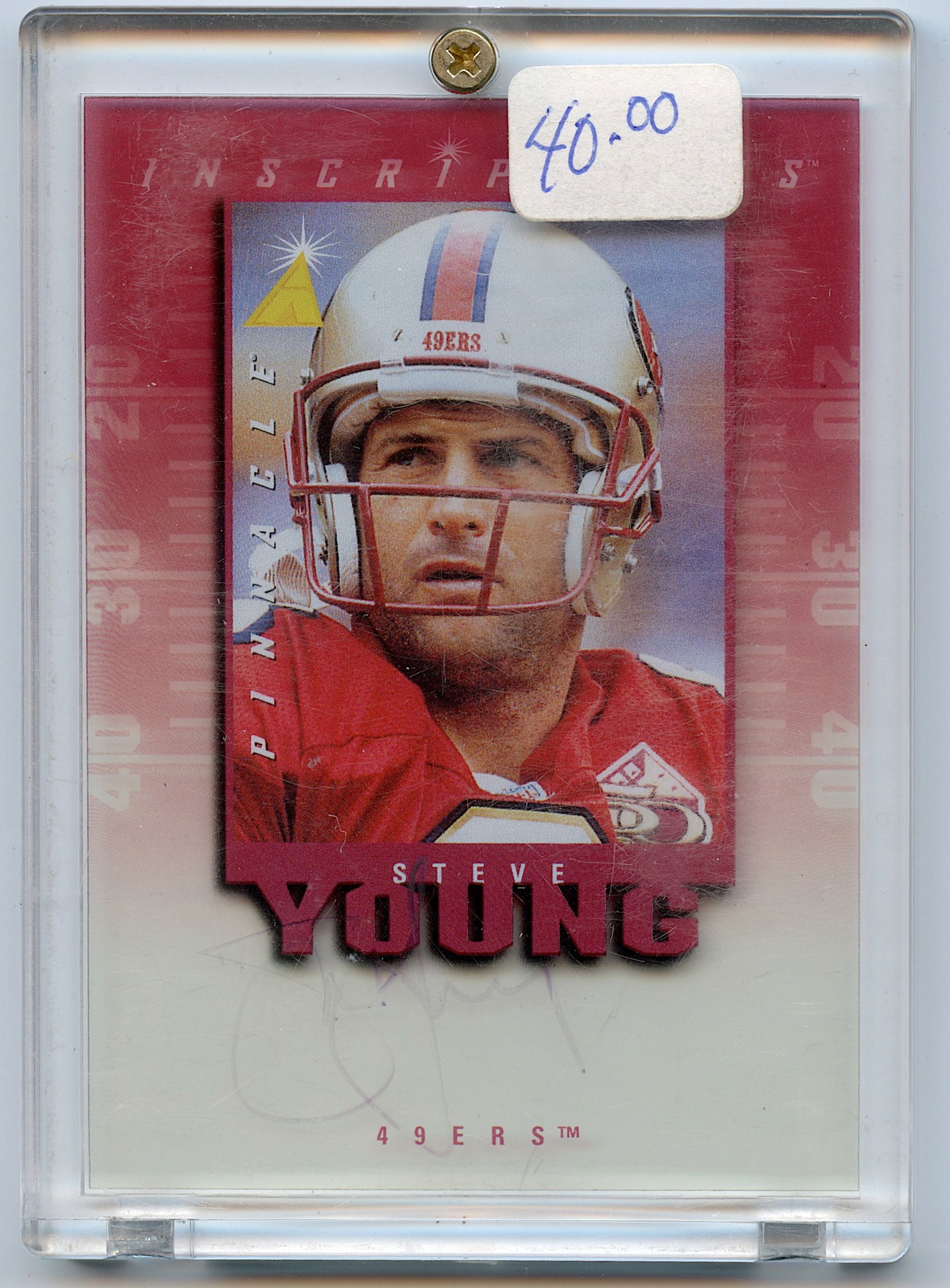 Steve Young 1997 Pinnacle Baseball Card 1580/1900 Autograph (1 of 2)