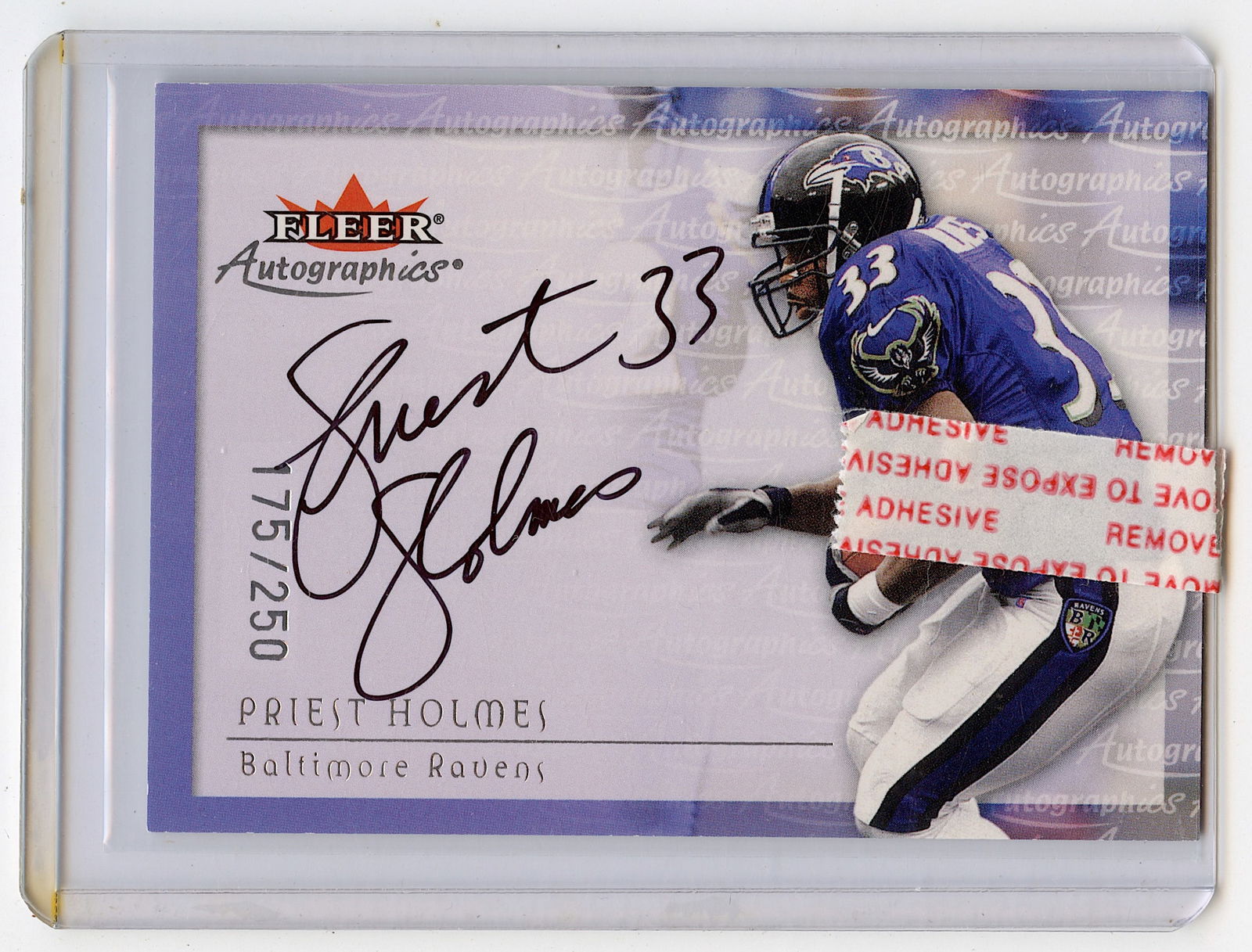 PRIEST HOLMES BALTIMORE RAVENS/KC CHIEFS 2004 FLEER AUTOGRAPHICS (1 of 2)