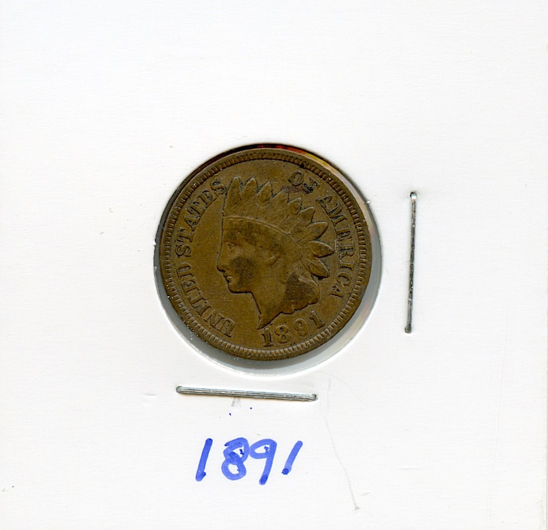 1891 US Coin Indian Head Penny Nickel Collectors (1 of 2)