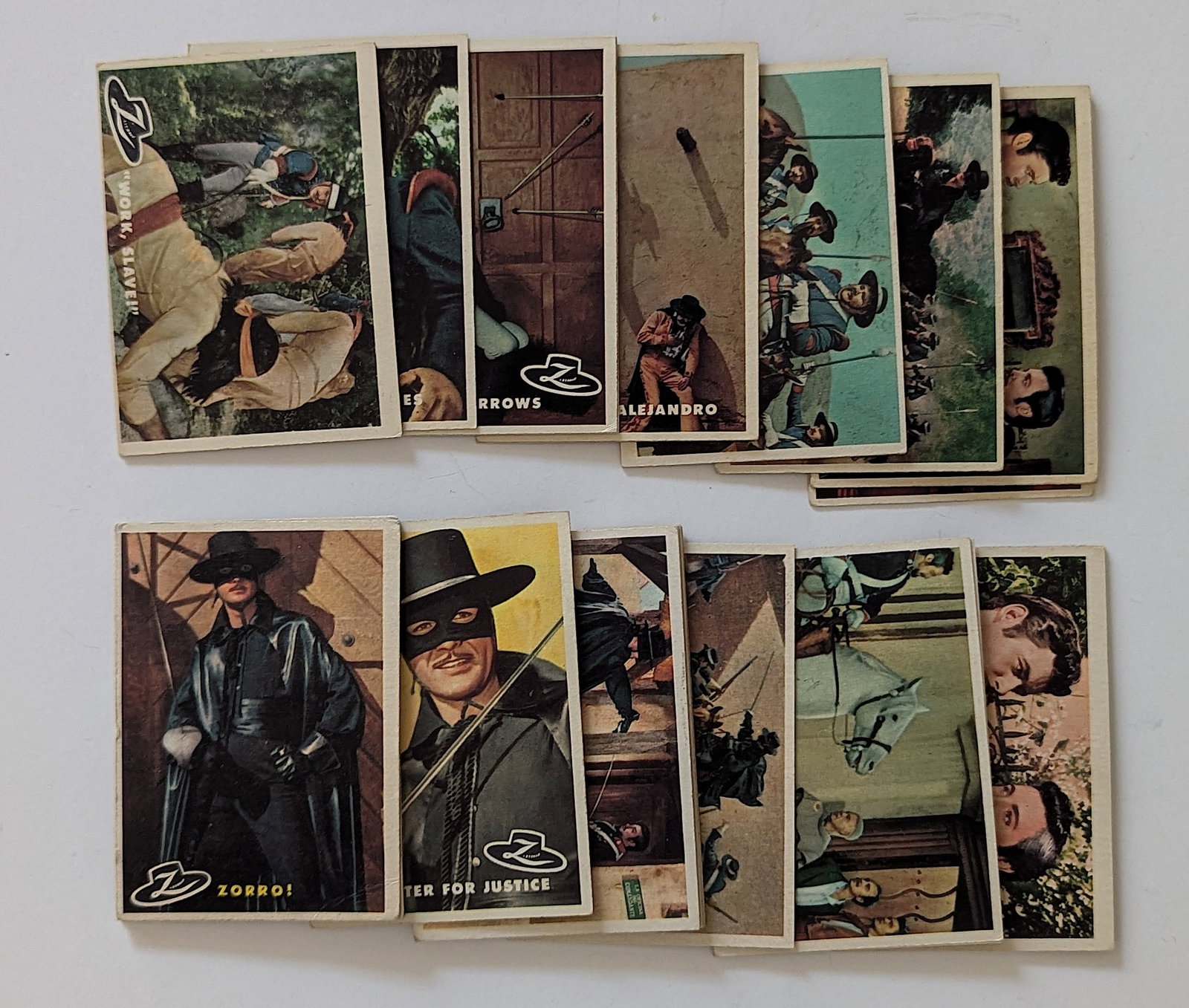 1958 Topps ZORRO Cards Walt Disney (+/-) 30 Cards: The provenance of this lot is from a quality collector in LA, California. We have included a quality scan to show it's actual condition. This lot is located in Boca Raton, Fl and its shipment will be 