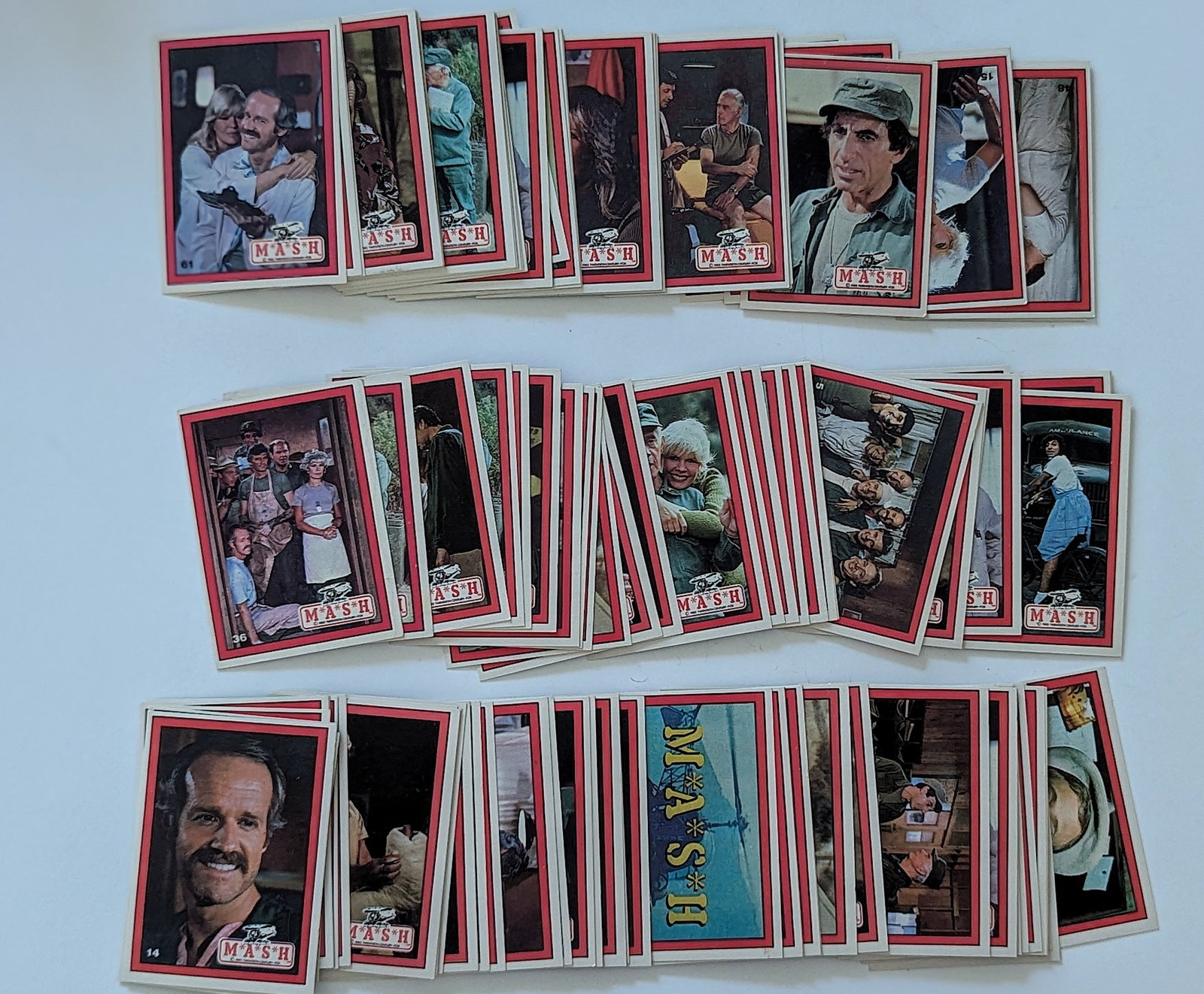 1982 MASH TV Show Tradecards Set Approx. 90 Cards: The provenance of this lot is from a quality collector in LA, California. We have included a quality scan to show it's actual condition. This lot is located in Boca Raton, Fl and its shipment will be 