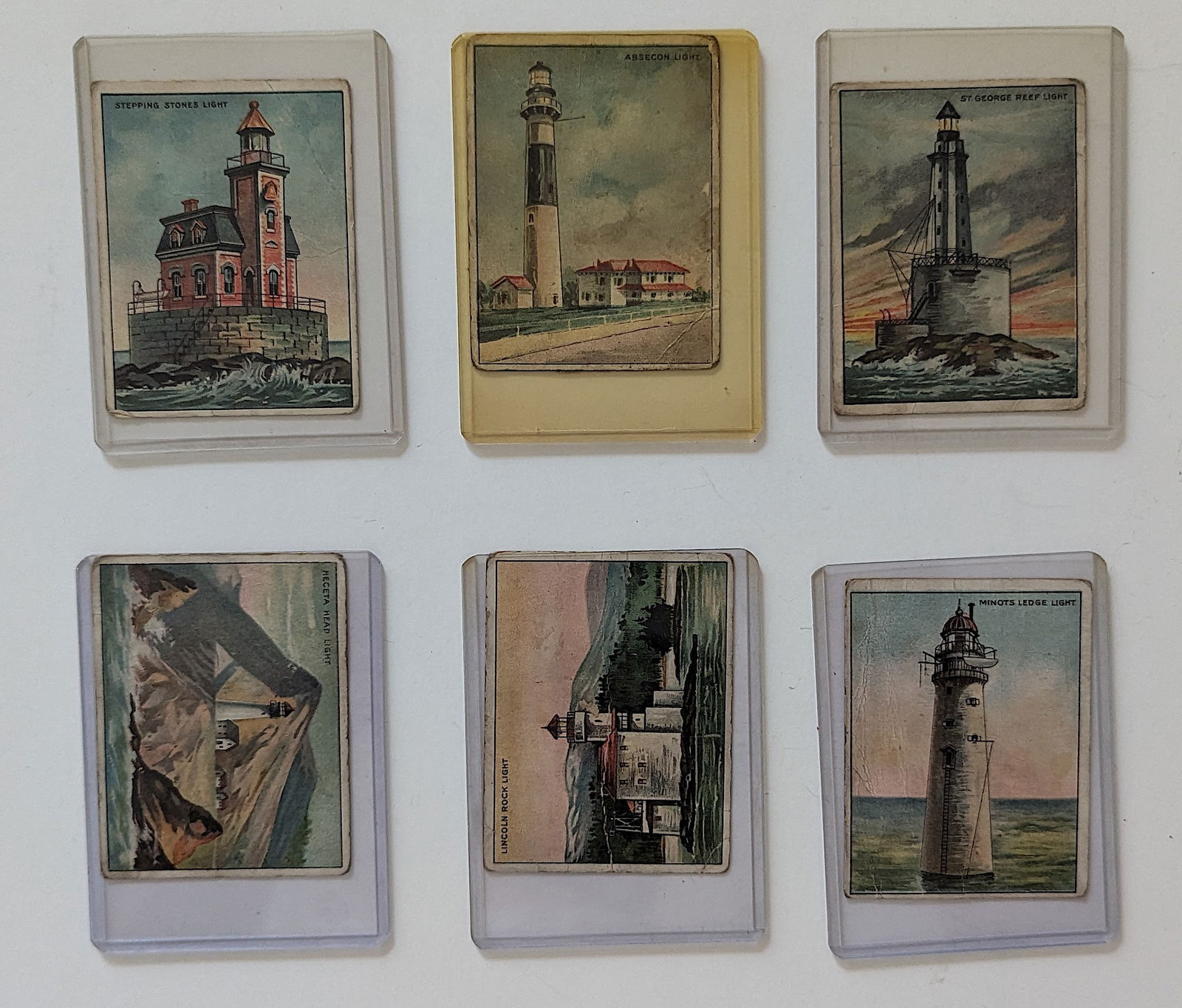 1910 - 11 Hassan Light House Series Set 6 Cards: The provenance of this lot is from a quality collector in LA, California. We have included a quality scan to show it's actual condition. This lot is located in Boca Raton, Fl and its shipment will be