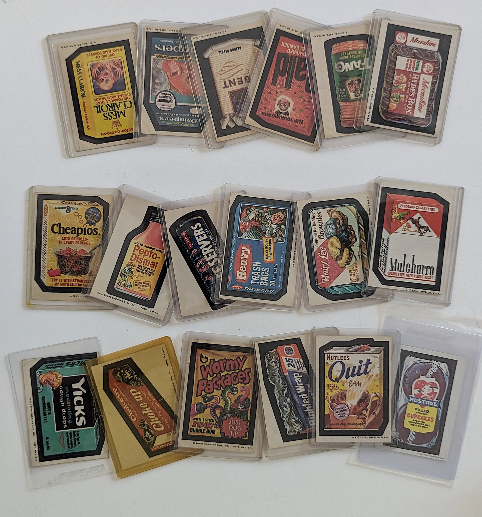 Vintage Topps Wacky Packages Stickers Set 17 Units: The provenance of this lot is from a quality collector in LA, California. We have included a quality scan to show it's actual condition. This lot is located in Boca Raton, Fl and its shipment will be 