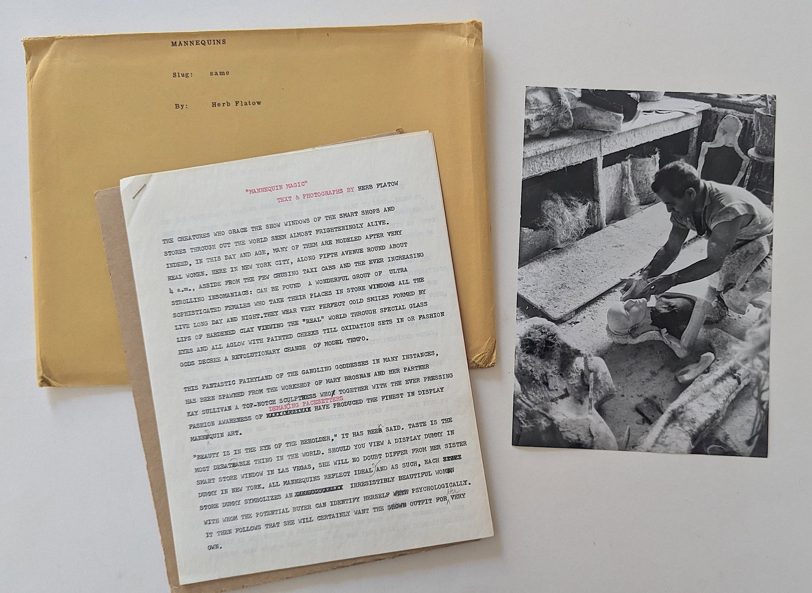 Vintage Ephemera Related MANNEQUINS Photography by HERB FLATOW: This lot is coming from the estate of a collector in RI. We have included a quality scan to show it's actual condition. This lot is located in Boca Raton, Fl and its shipment will be made directly by 