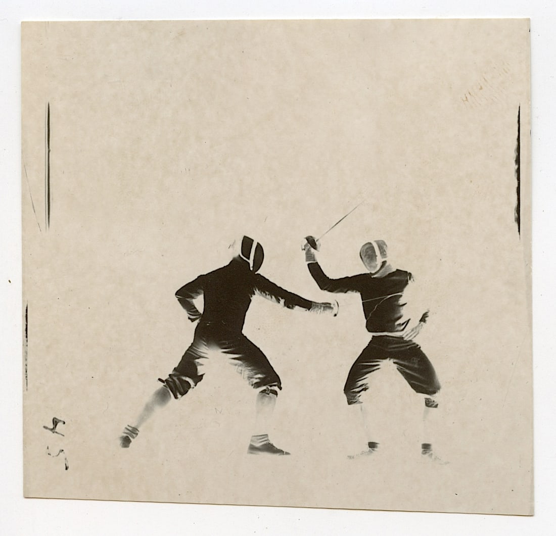 Original Photography by HERB FLATOW Serie Foil Fencing, Contact: This lot is coming from the estate of a collector in RI. We have included a quality scan to show it's actual condition. The dimensions are Approx. 3.5" x 3.25" (some variances can occur). This lot is 