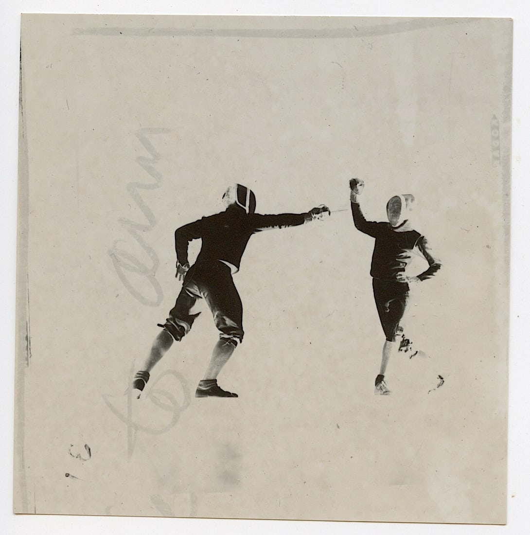 Original Photography by HERB FLATOW Serie Foil Fencing, Contact: This lot is coming from the estate of a collector in RI. We have included a quality scan to show it's actual condition. The dimensions are Approx. 3.5" x 3.25" (some variances can occur). This lot is 