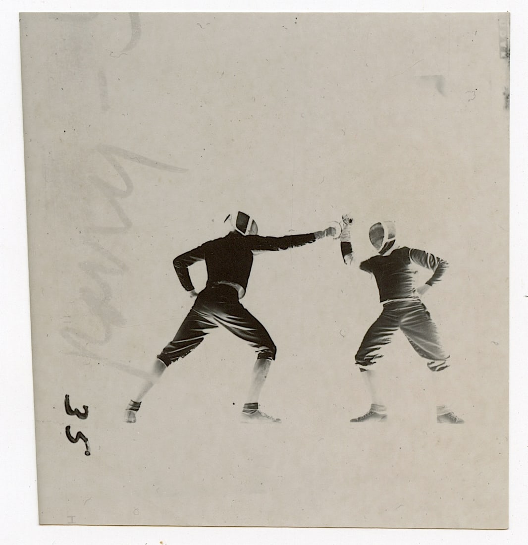 Original Photography by HERB FLATOW Serie Foil Fencing, Contact: This lot is coming from the estate of a collector in RI. We have included a quality scan to show it's actual condition. The dimensions are Approx. 3.5" x 3.25" (some variances can occur). This lot is 