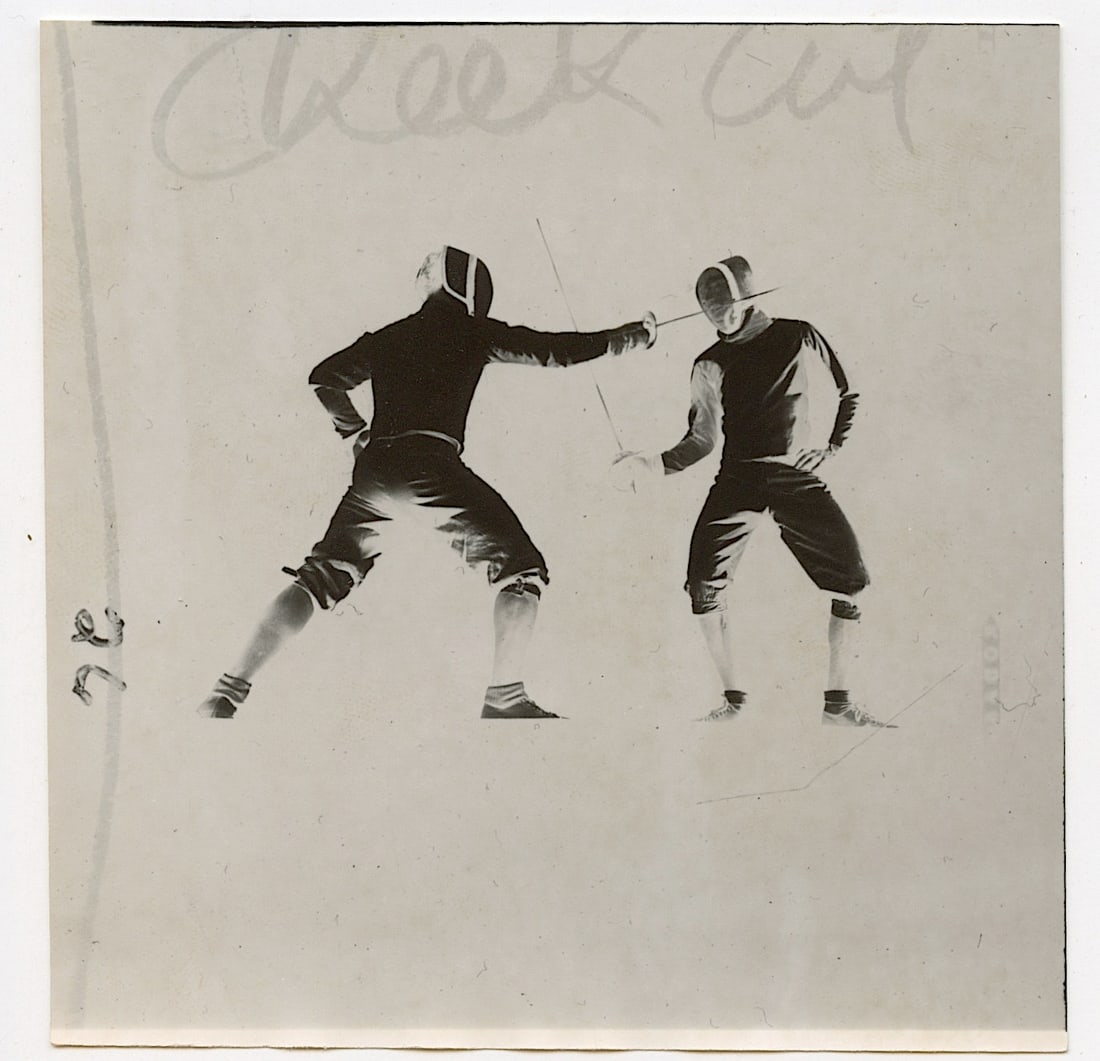 Original Photography by HERB FLATOW Serie Foil Fencing, Contact: This lot is coming from the estate of a collector in RI. We have included a quality scan to show it's actual condition. The dimensions are Approx. 3.5" x 3.25" (some variances can occur). This lot is 