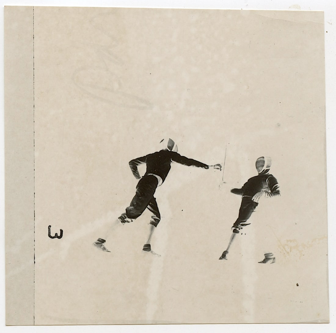 Original Photography by HERB FLATOW Serie Foil Fencing, Contact: This lot is coming from the estate of a collector in RI. We have included a quality scan to show it's actual condition. The dimensions are Approx. 3.5" x 3.25" (some variances can occur). This lot is 