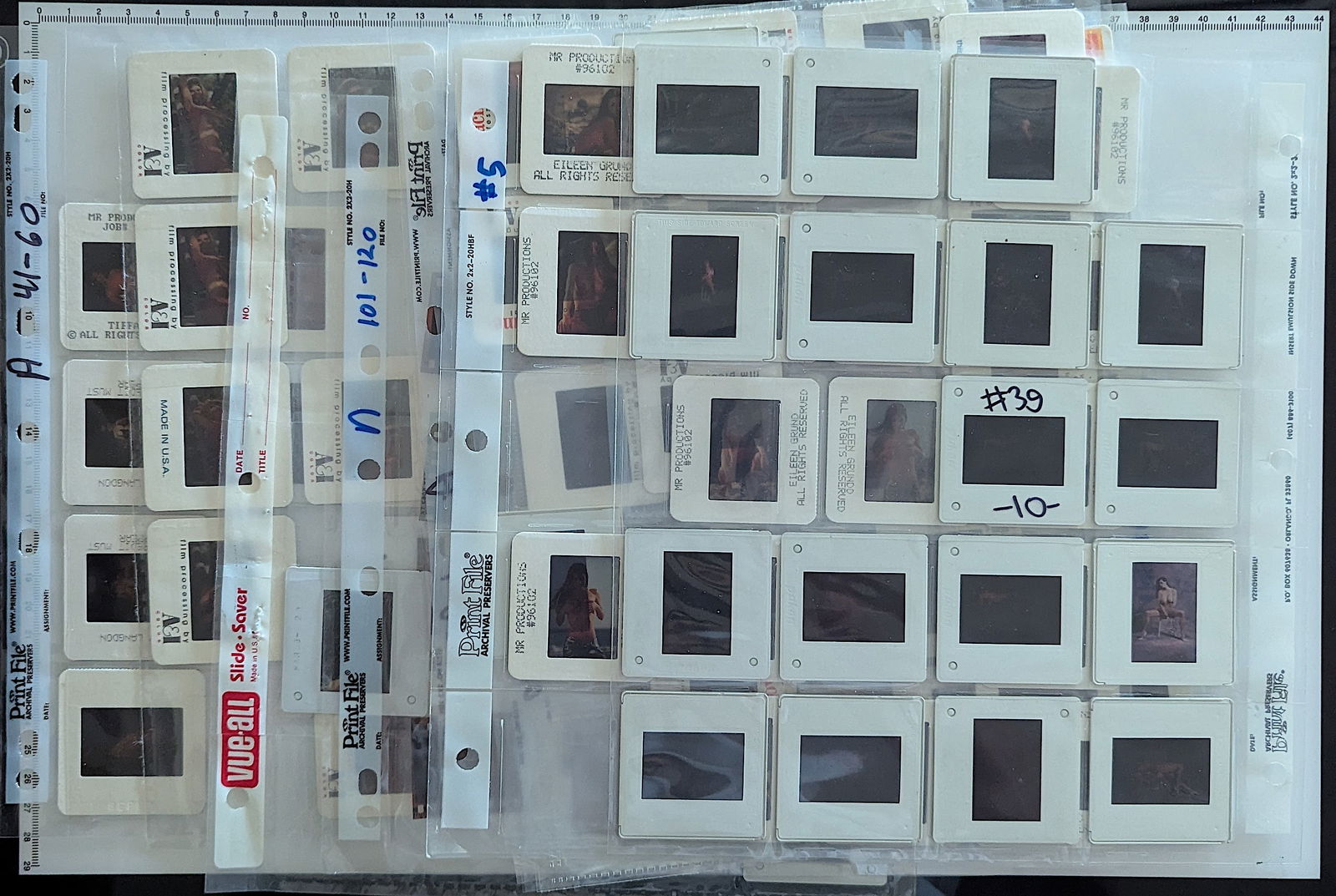 Vintage Set (10 Sheets) 35mm Slides Professional Photos Female Pin Ups (1 of 3)