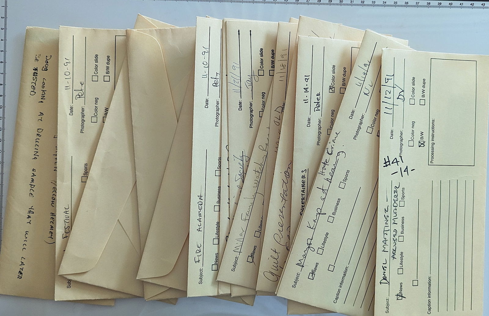 Group of 14 Envelopes with Positives & Negatives Professional Photograph (1 of 3)