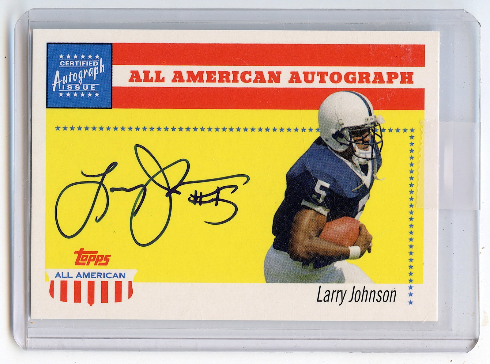Topps All American Autograph LARRY JOHNSON Authentic: The provenance of this lot is from a quality collector in LA, California. We have included a quality scan to show it's actual condition.. This lot is located in Boca Raton, Fl and its shipment will be