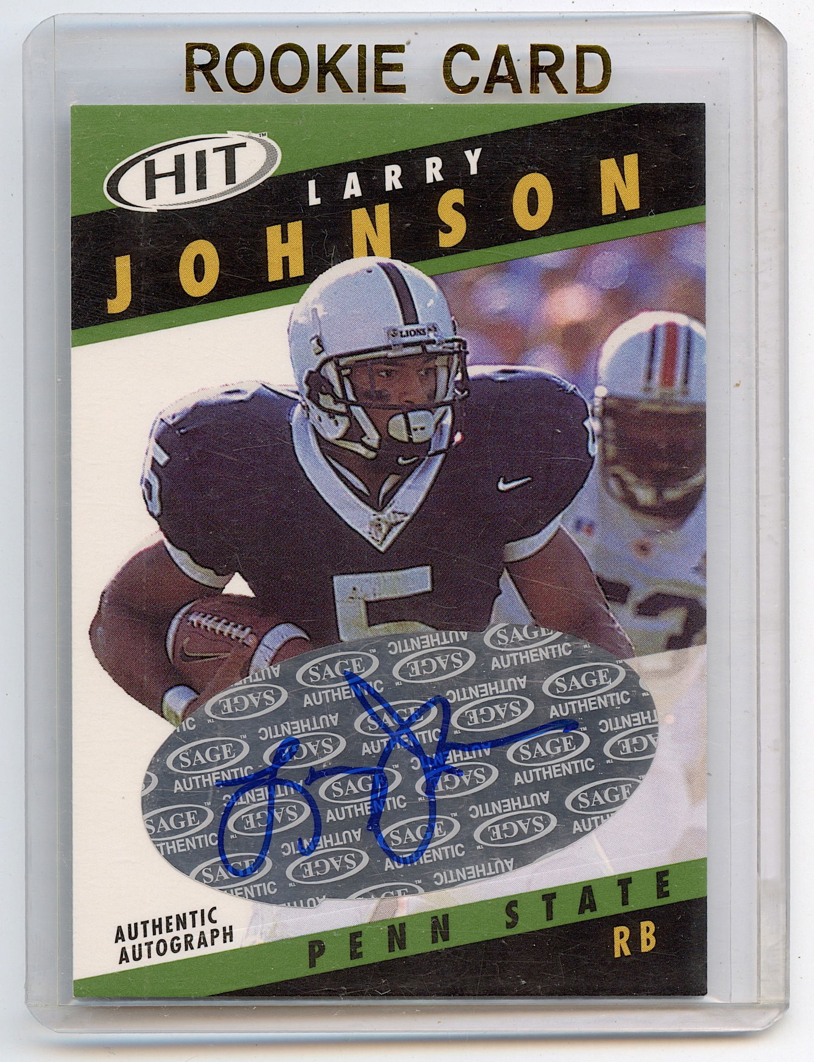 LARRY JOHNSON CERTIFIED AUTO Autographed Signed  Football card (1 of 2)