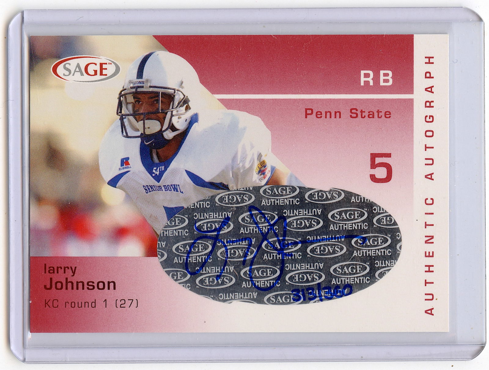 Larry Johnson Football Sports Trading Card A23 Authentic Autograph 2003 (1 of 2)
