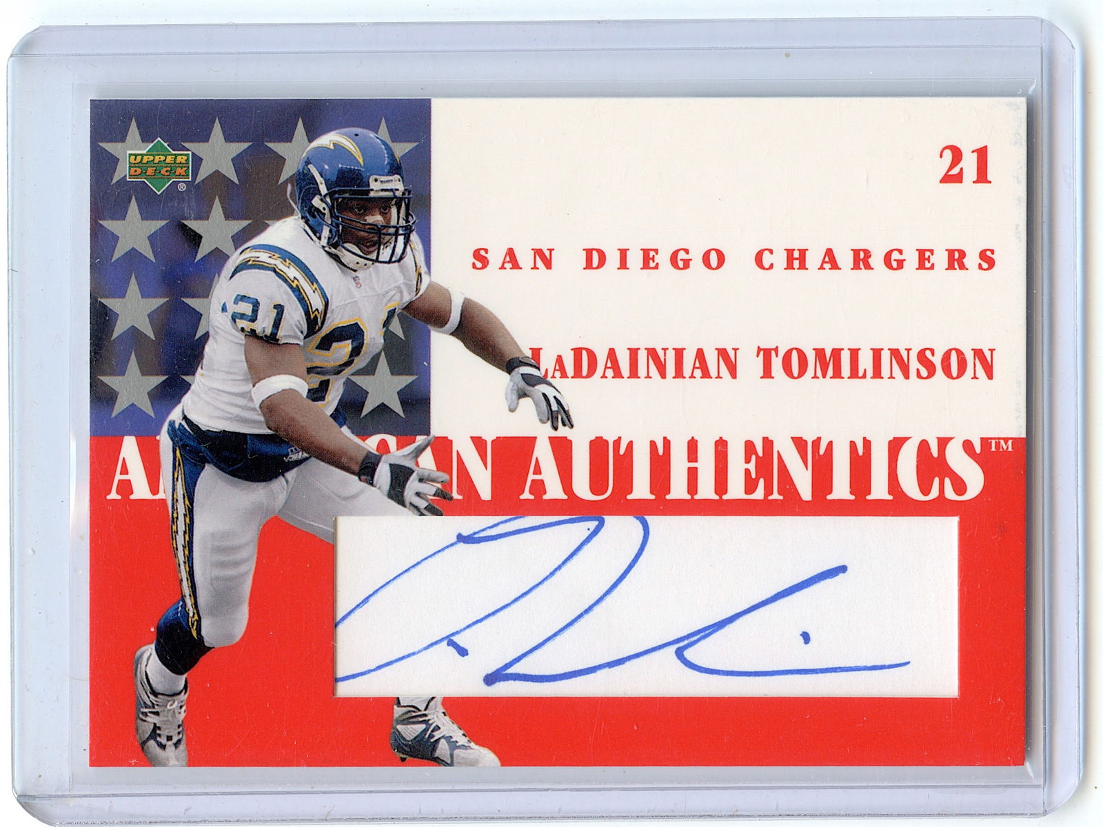 LaDAINIAN TOMLINSON 2002 UPPER DECK AMERICAN AUTHENTICS AUTOGRAPH (1 of 2)