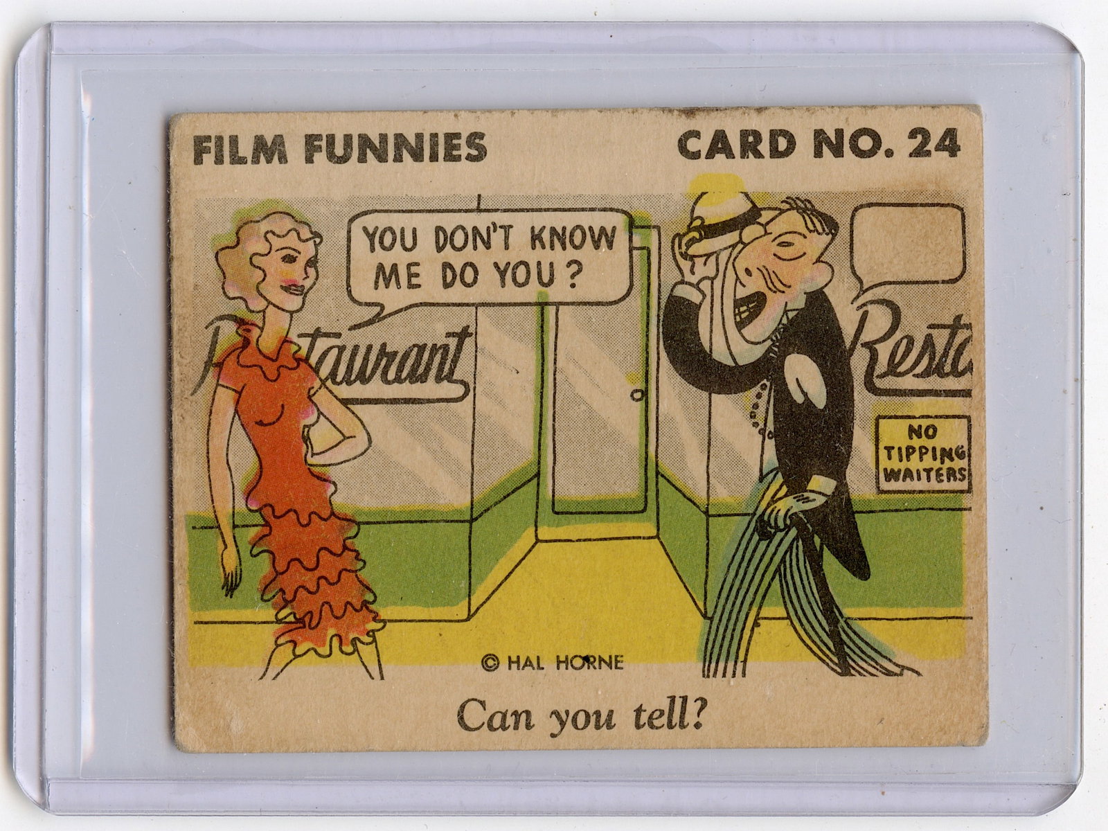 1935 Rare Card FILM FUNNIES Can You Tell? #24: The provenance of this lot is from a quality collector in LA, California. We have included a quality scan to show it's actual condition.. This lot is located in Boca Raton, Fl and its shipment will be