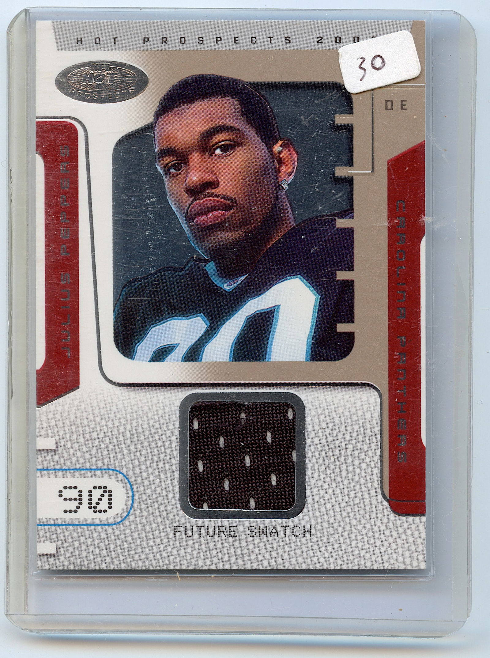 2002 Hot Prospects Future Swatch Julius Peppers Rookie Card /1000 (1 of 2)