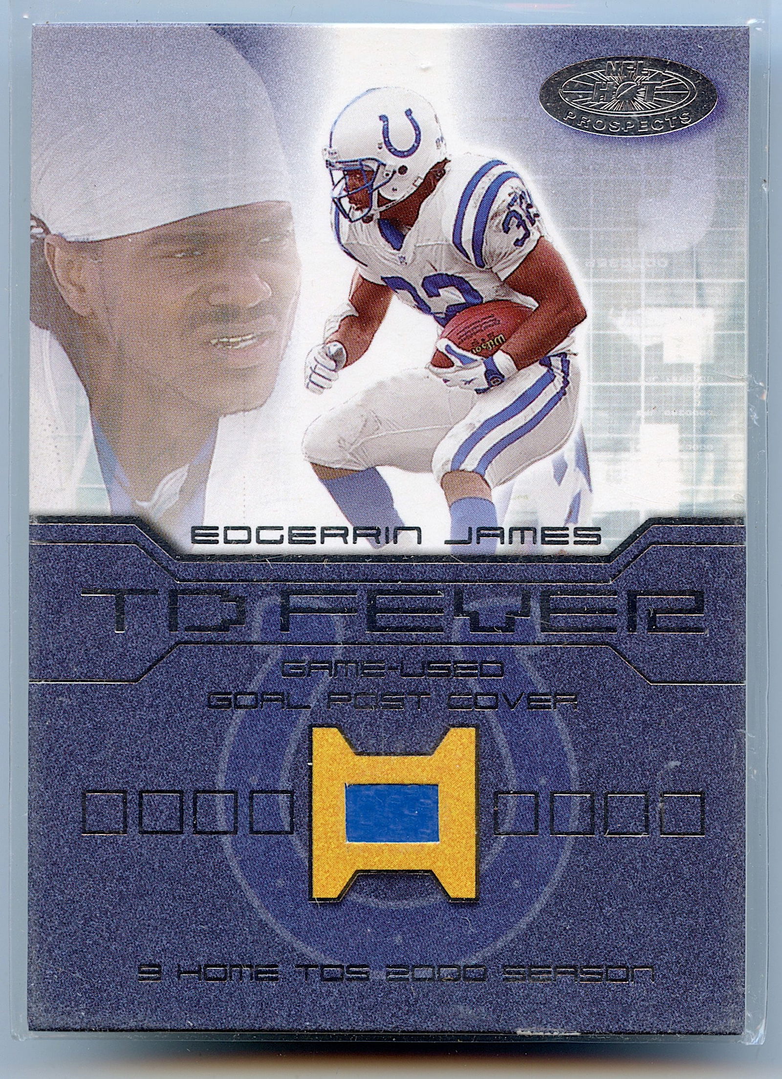 2001 EDGERRIN JAMES Game-Used Goal Fleer Football (1 of 2)