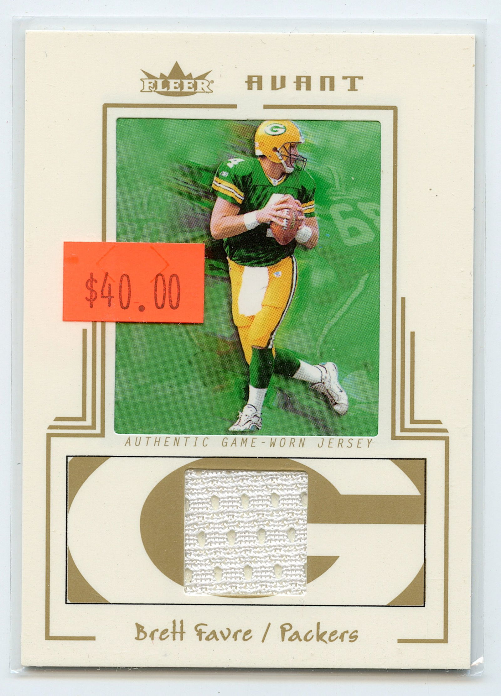 2003 BETT FAVRE Game-Worn Jersey Fleer  052/075 Football (1 of 2)