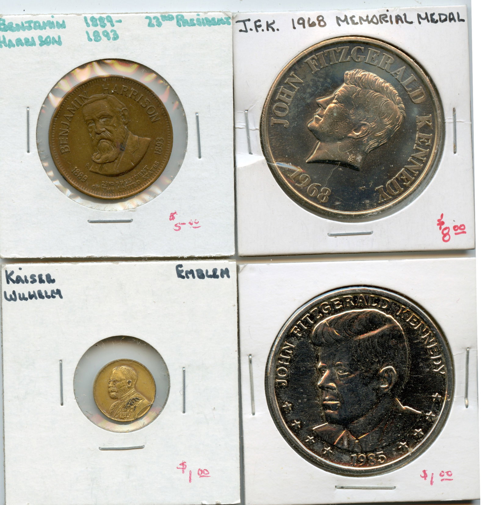 Vintage Set 4 Scarce Medal / Coin / Token Collectors Opportunity: The provenance of this lot is from a quality collector in LA, California. We have included a quality scan to show it's actual condition. We have included quality scans to show it's actual condition. T