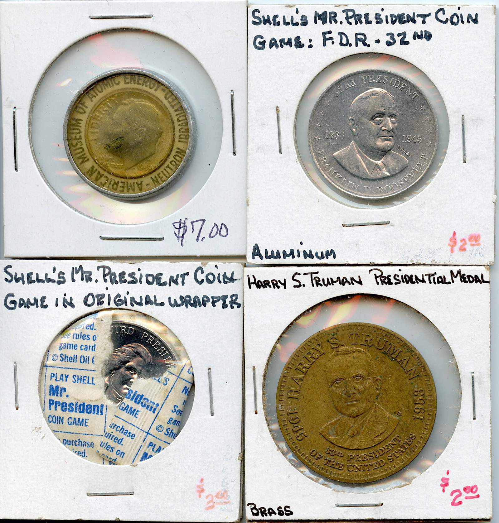 Vintage Set 4 Scarce Medal / Coin / Token Collectors Opportunity: The provenance of this lot is from a quality collector in LA, California. We have included a quality scan to show it's actual condition. We have included quality scans to show it's actual condition. T