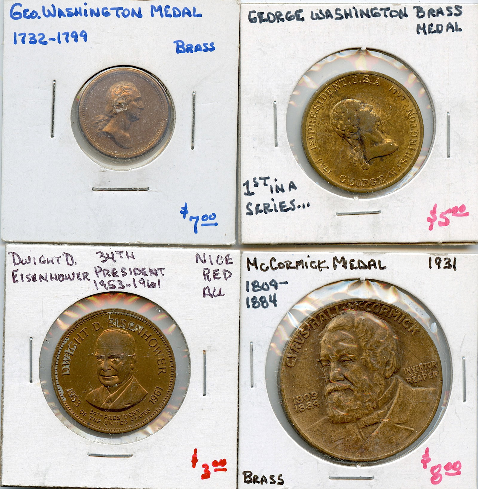 Vintage Set 4 Scarce Medal / Coin / Token Collectors Opportunity: The provenance of this lot is from a quality collector in LA, California. We have included a quality scan to show it's actual condition. We have included quality scans to show it's actual condition. T
