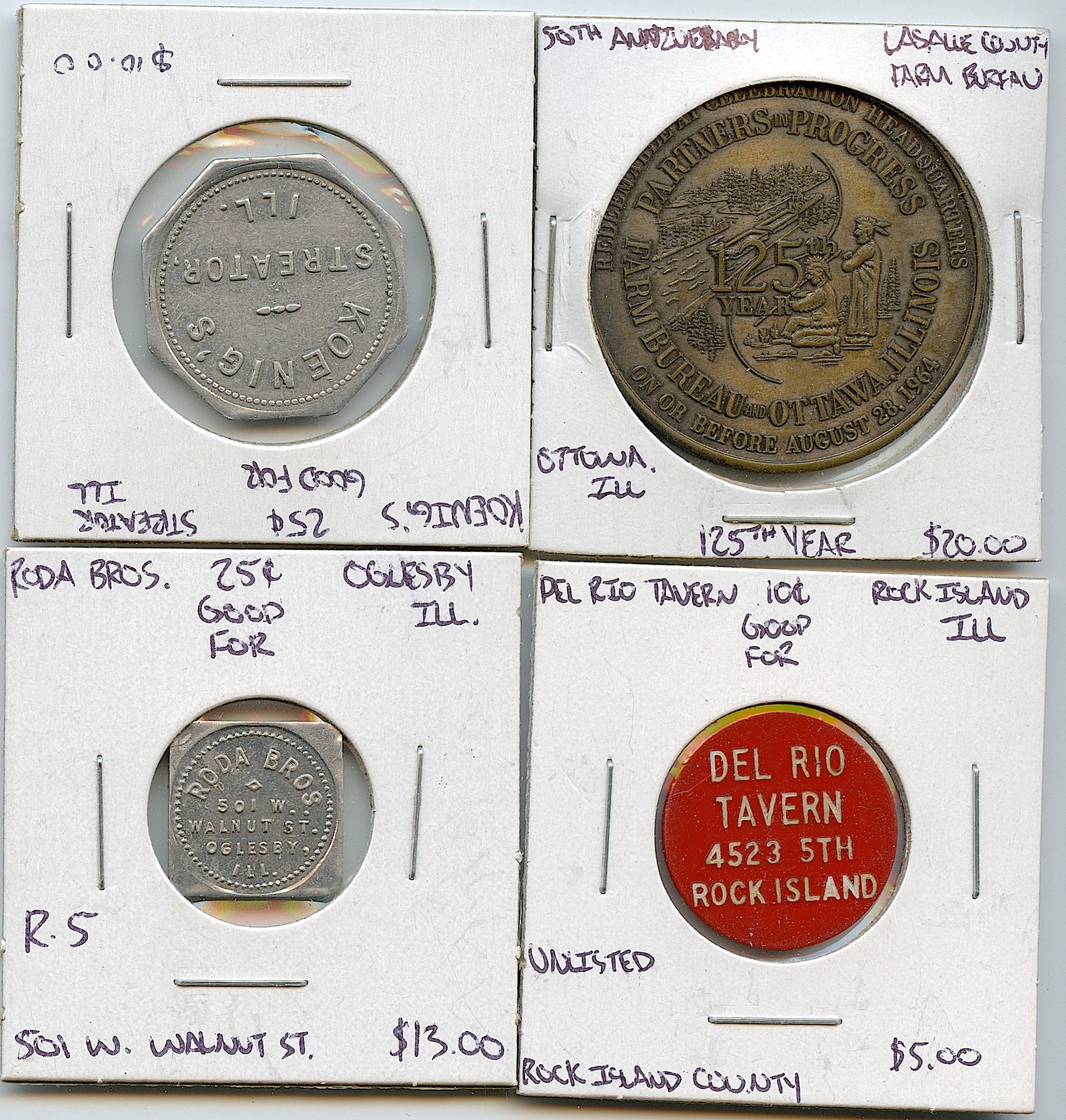 Vintage Set 4 Scarce Medal / Coin / Token Collectors Opportunity: The provenance of this lot is from a quality collector in LA, California. We have included a quality scan to show it's actual condition. We have included quality scans to show it's actual condition. T