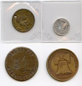 Vintage Set 4 Scarce Medal / Coin / Token Collectors Opportunity