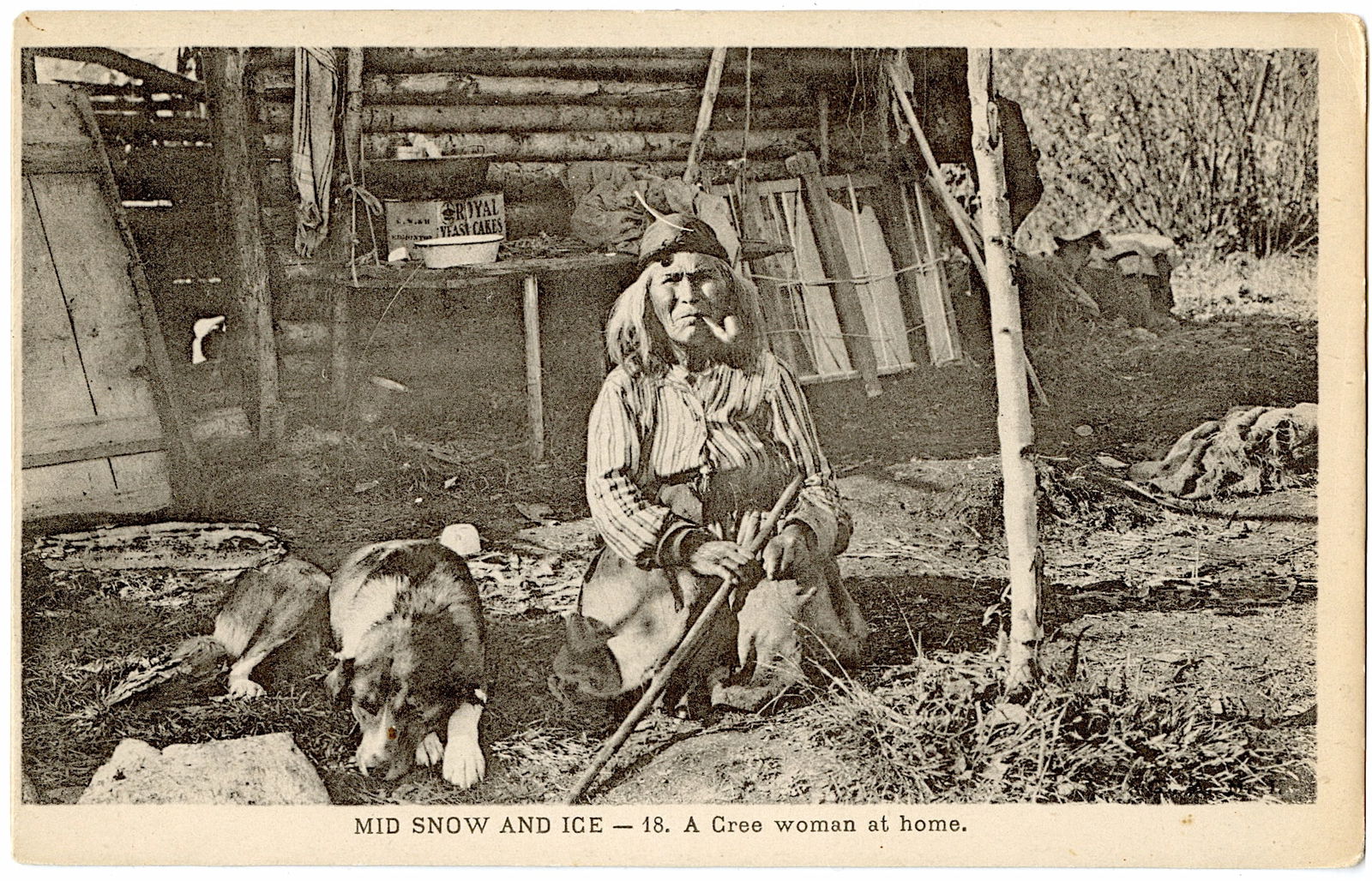 Antique Rare Postcard A Cree Woman at Home: Provenance from a PBC Collector. We have included quality scans to show it's actual condition. The dimensions of an antique postcard are Approx. 5.5"x 3.5" (small variances can occur). This lot is loc