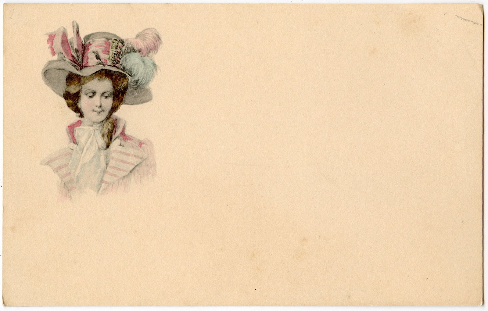 Antique Rare Postcard French Beautiful Lady Hat: Provenance from a PBC Collector. We have included quality scans to show it's actual condition. The dimensions of an antique postcard are Approx. 5.5"x 3.5" (small variances can occur). This lot is loc