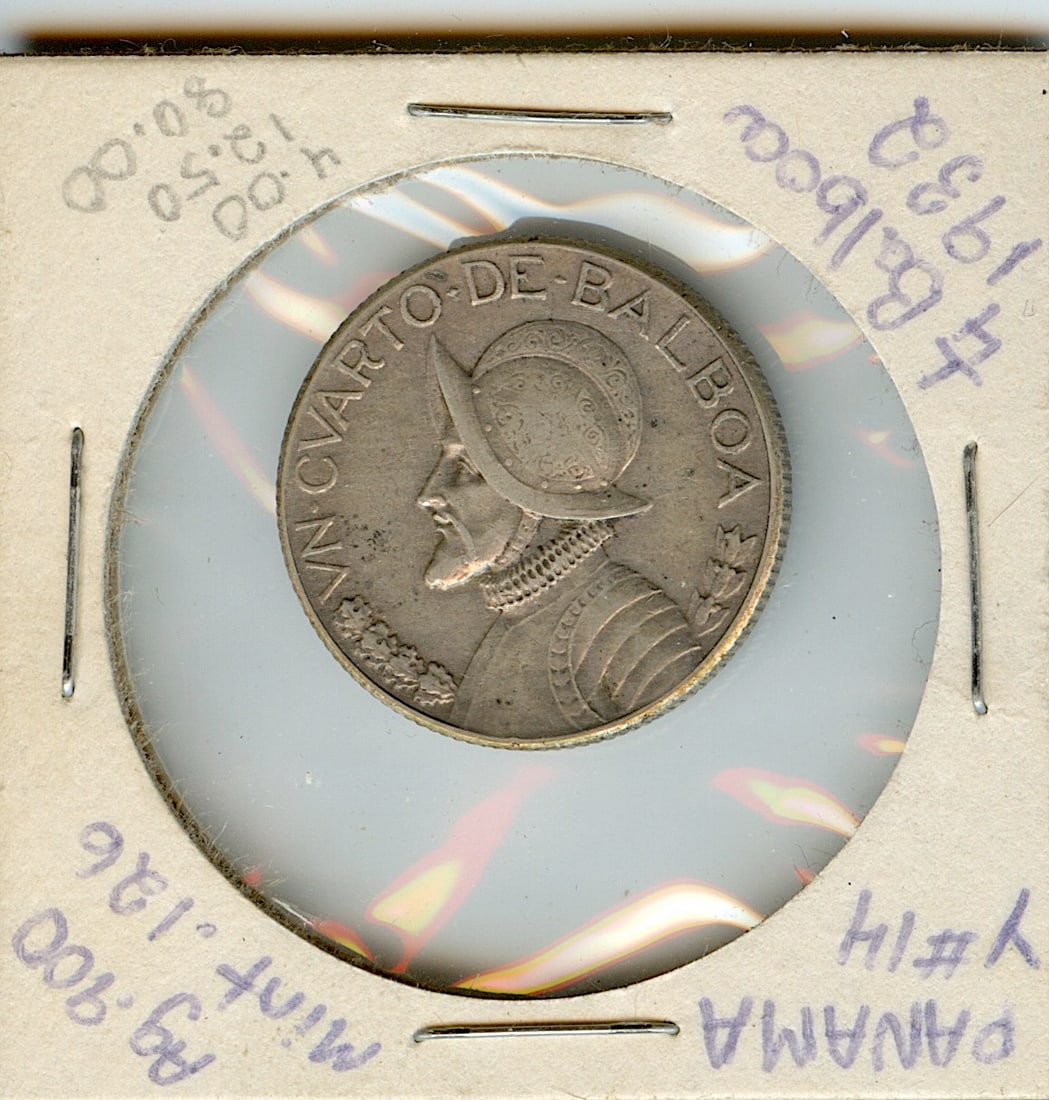 Collectors Circulated Coin Ag 900 Panama 1/4 Balboa 1932: Provenance from a deceased Collector in South Florida. We have included quality images to show it's actual condition. This lot is located in Boca Raton, Fl and its shipment will be made directly by Ar