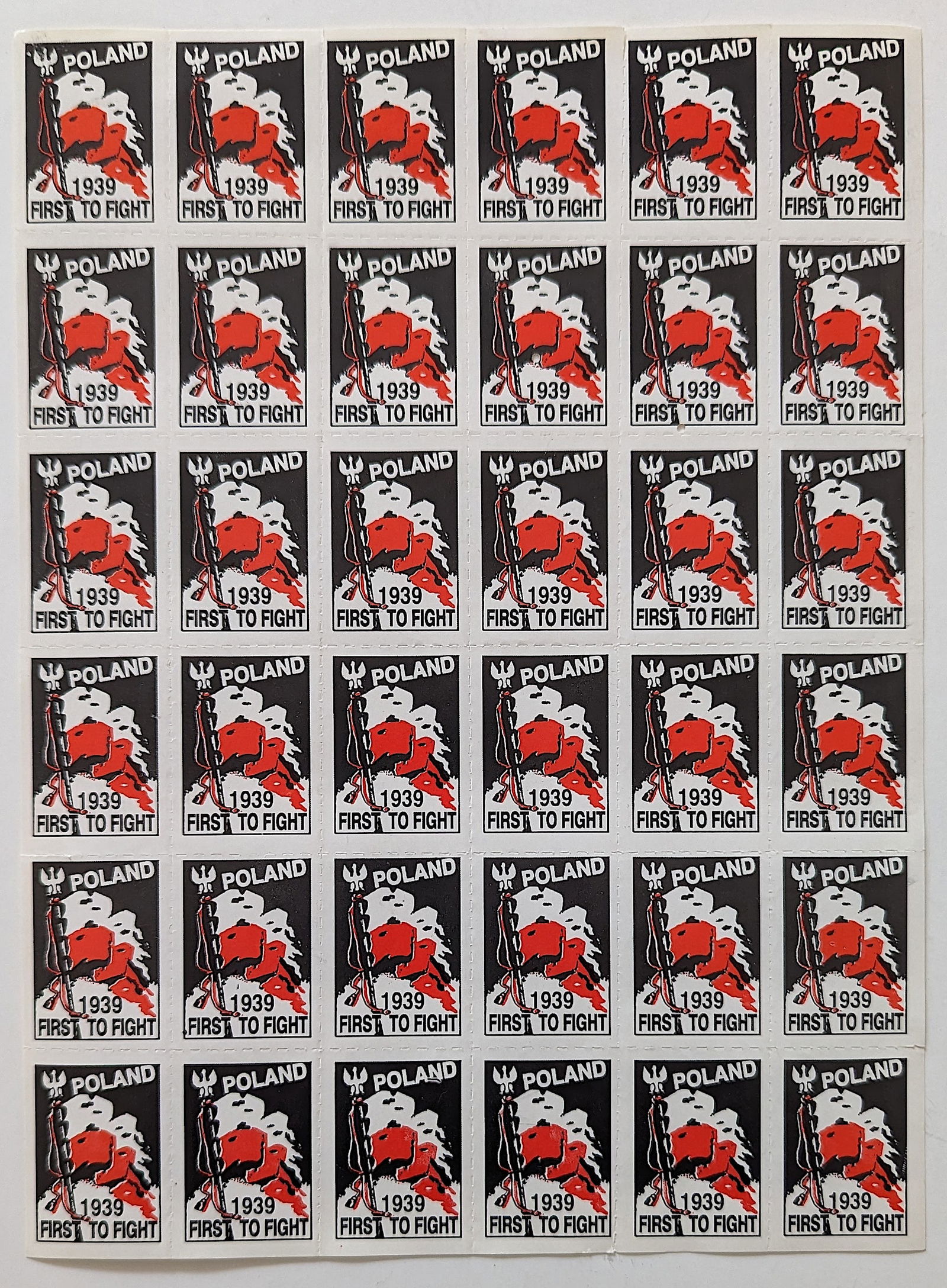 1939 WW2 Poland Complete Stamp Sheet (1 of 2)