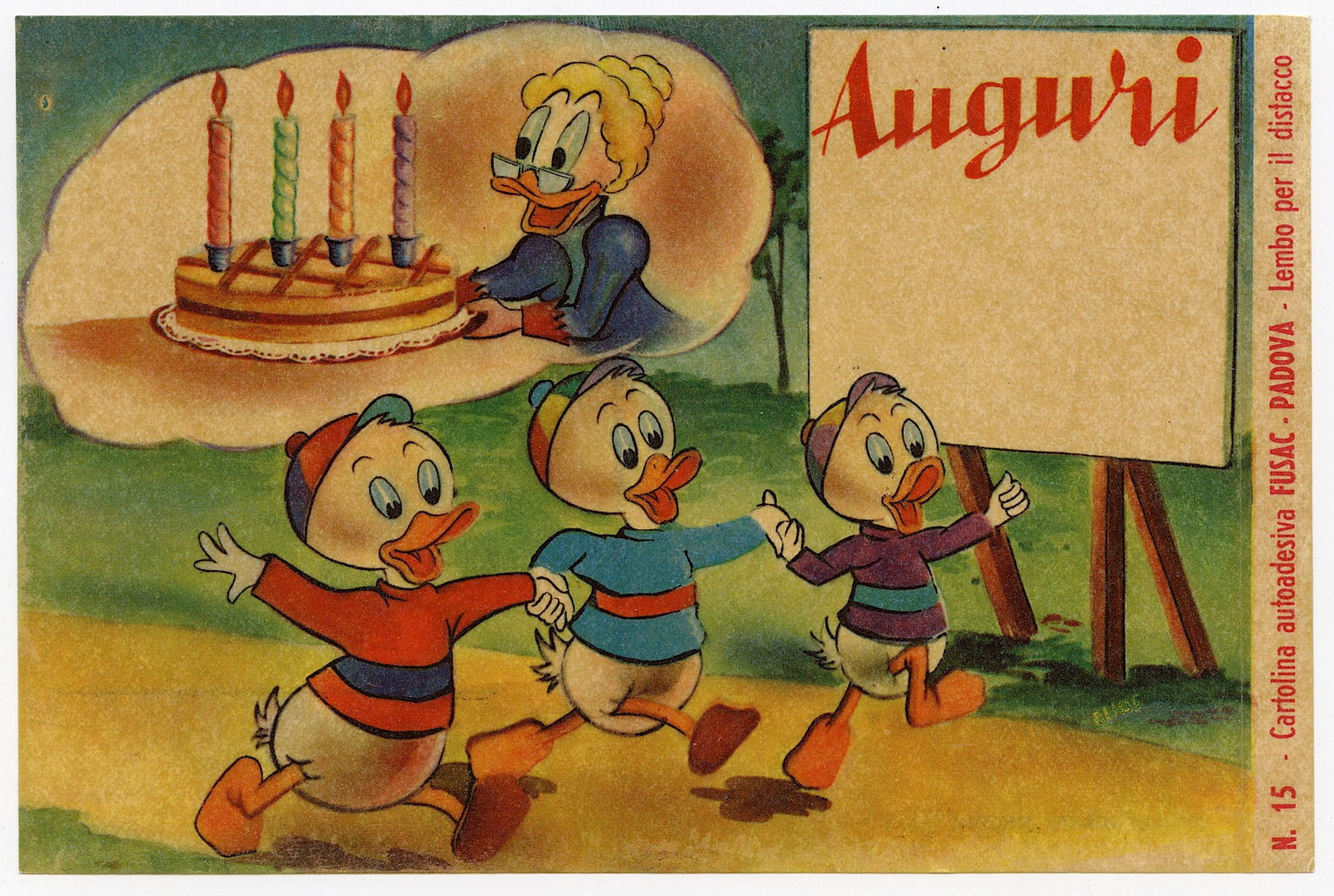 Vintage 1962 Walt Disney Italian Postcard: The provenance of this lot is from a quality collector in Palm Beach. The dimensions are Approx. 4" x 6". We have included quality scans to show it's actual condition. This lot is located in Boca Rato