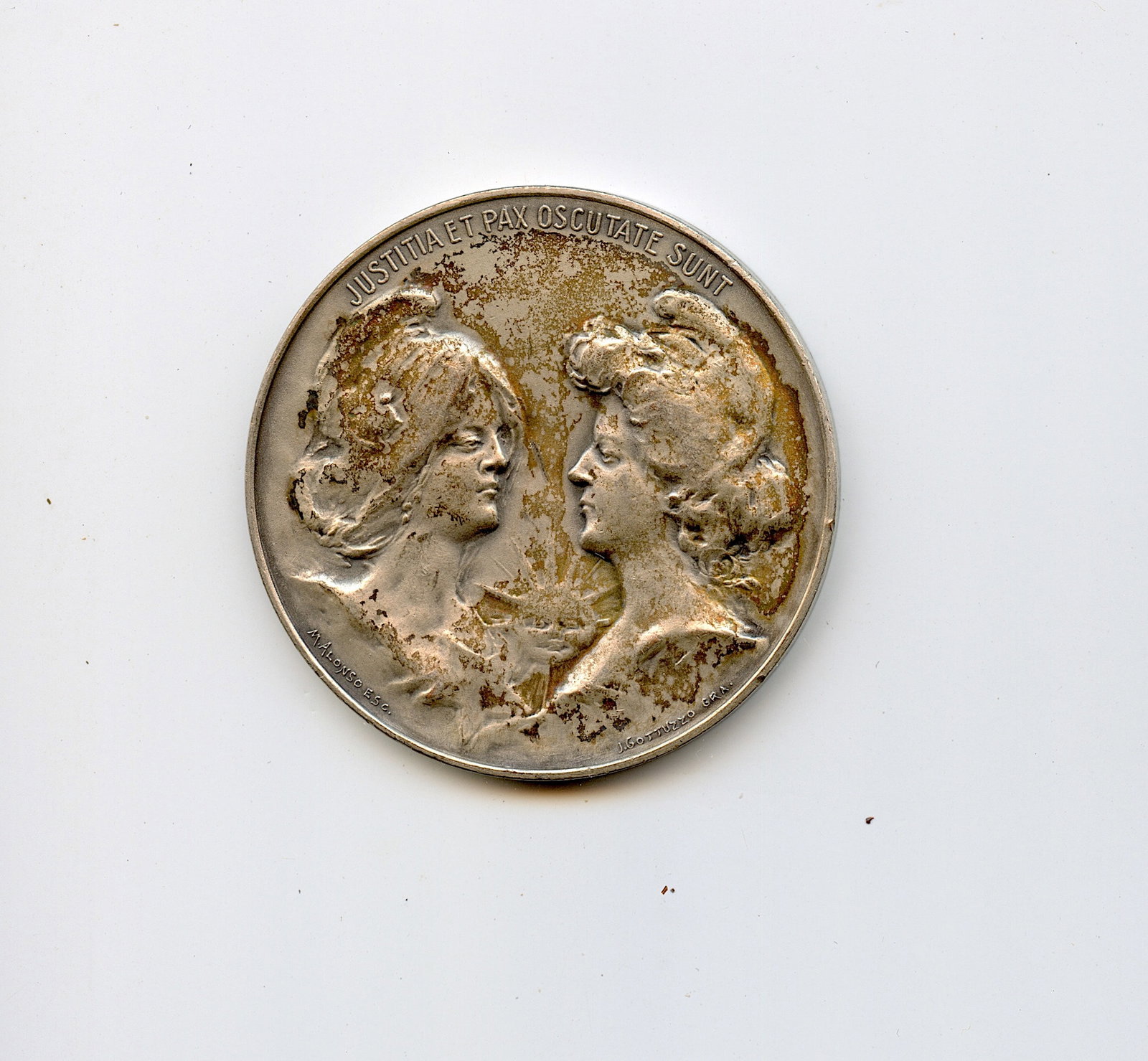 Antique Rare Original Medallion GOTTUZZO: Provenance from a deceased collector in South Florida. We have included quality images to show it's actual condition. Diameter Approx. 2". Weight 1.7 oz. This lot is located in Boca Raton, Fl and its 