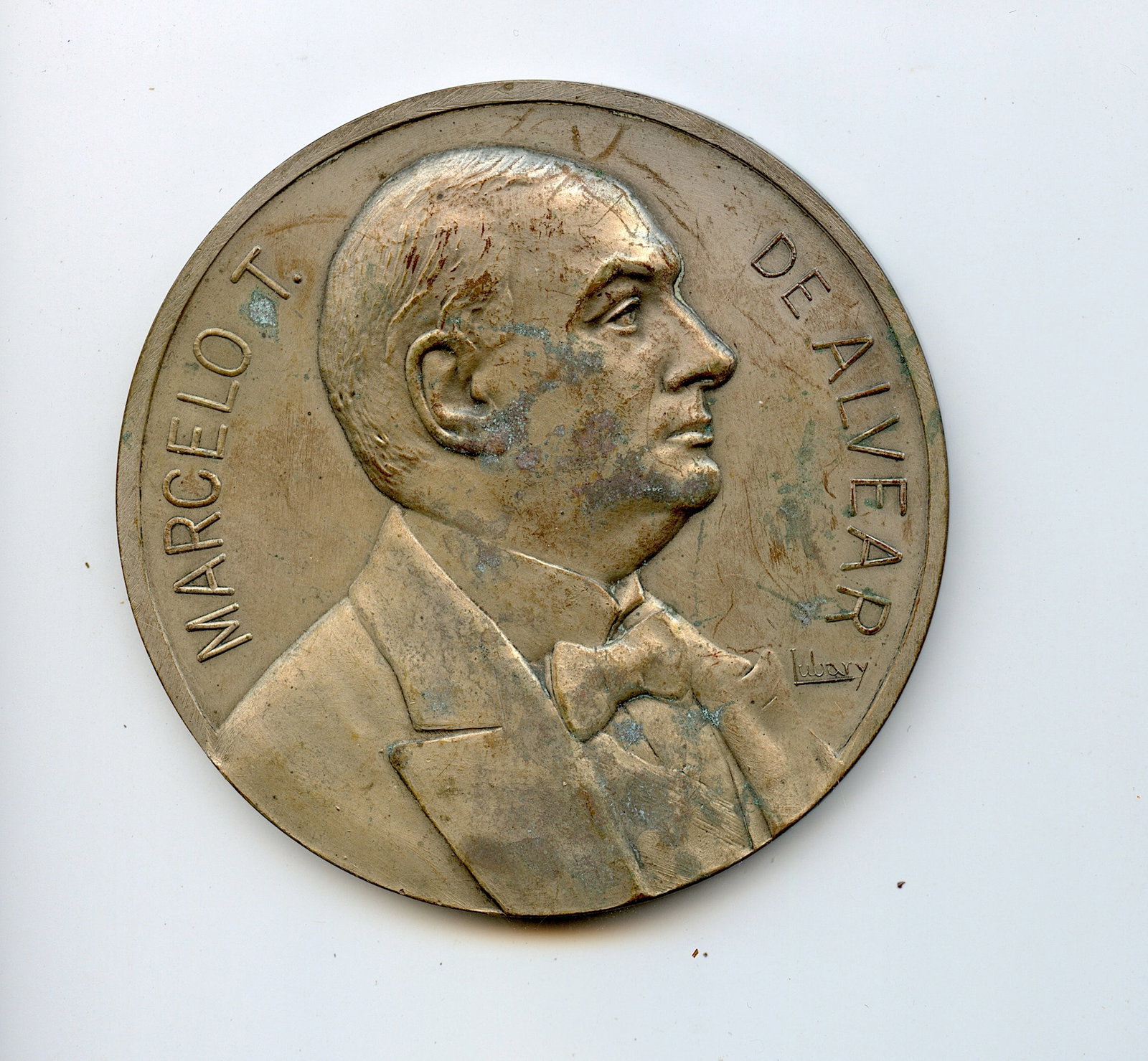 Antique Rare Original Medallion LUBARY: Provenance from a deceased collector in South Florida. We have included quality images to show it's actual condition. Diameter Approx. 3". Weight 4.6oz. This lot is located in Boca Raton, Fl and its s