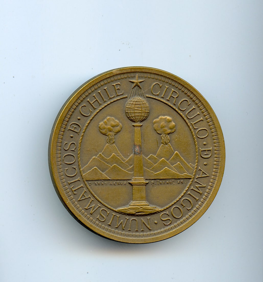 Antique Rare Original Medallion Numismaticos Chile: Provenance from a deceased collector in South Florida. We have included quality images to show it's actual condition. Diameter Approx. 2". Weight 2oz. This lot is located in Boca Raton, Fl and its shi