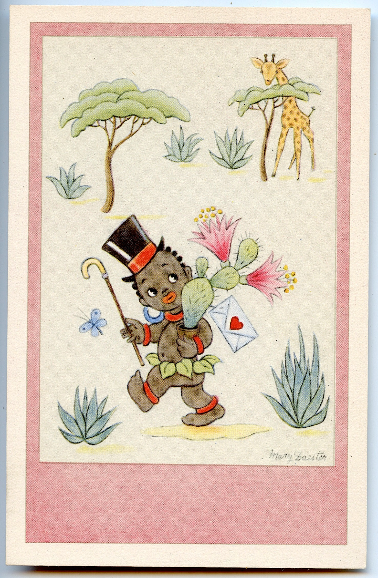 Vintage Ephemera Original Postcard Collectors Illustration: Provenance from a deceased collector in South Florida. We have included quality images to show it's actual condition. The dimensions are Approx. 3.5" x 5.5". This lot is located in Boca Raton, Fl and 