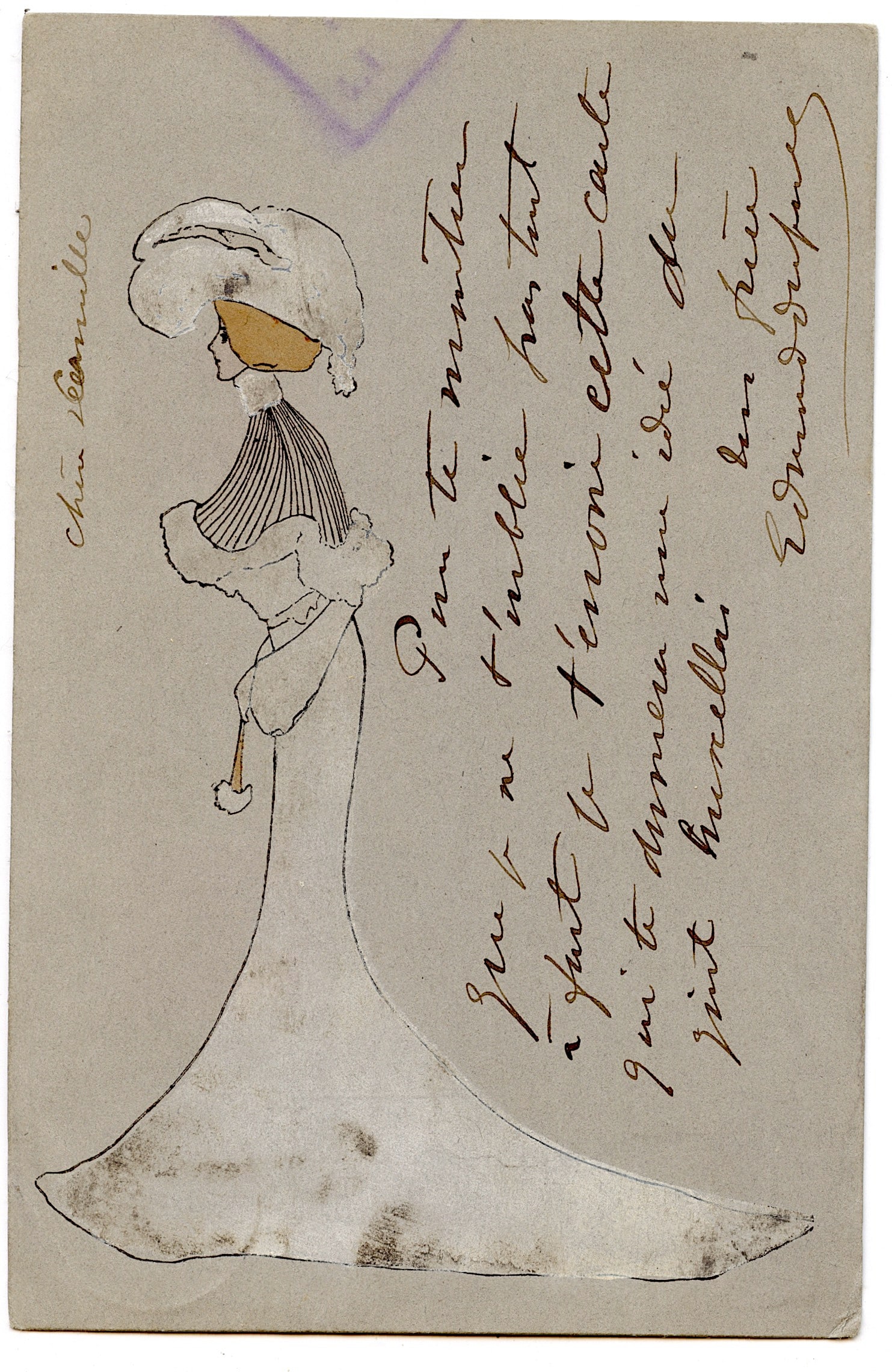 Vintage Ephemera Original Postcard Collectors Art Nouveau: Provenance from a deceased collector in South Florida. We have included quality images to show it's actual condition. The dimensions are Approx. 3.5" x 5.5". This lot is located in Boca Raton, Fl and