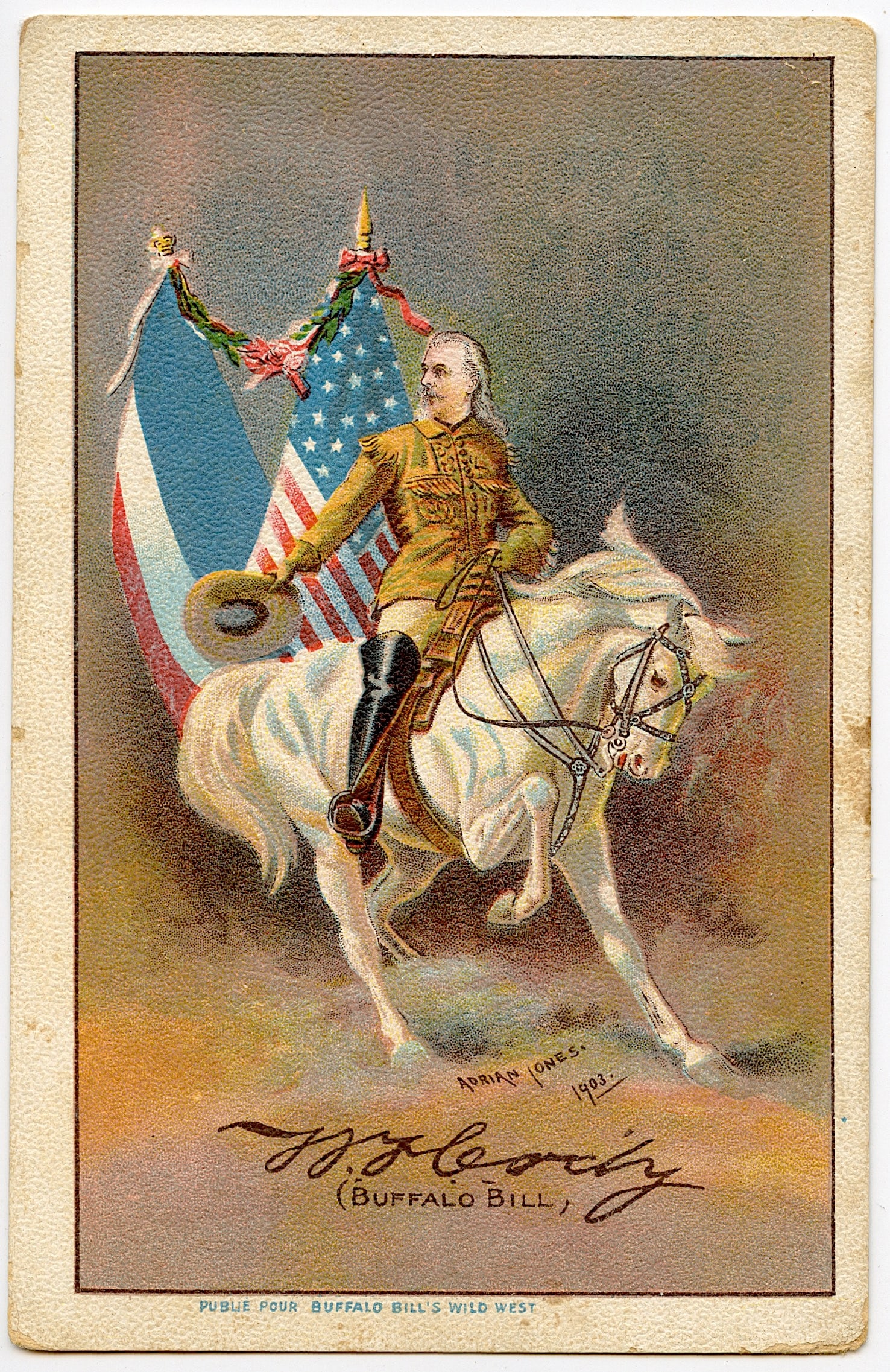 Vintage Ephemera Original Postcard Collectors BUFFALO BILL (1 of 2)