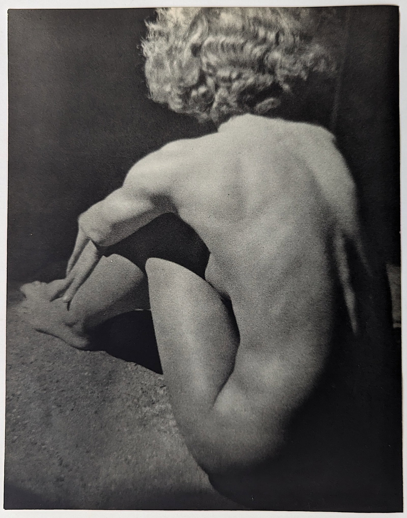 Vintage Heliogravure Artistic Female Nude by JOHN EVERARD: The provenance of this lot is from the state of a collector in Paris, France. The paper dimensions are Approx. 11.75" x 9.5". We have included quality scans to show it's actual condition. This lot is 