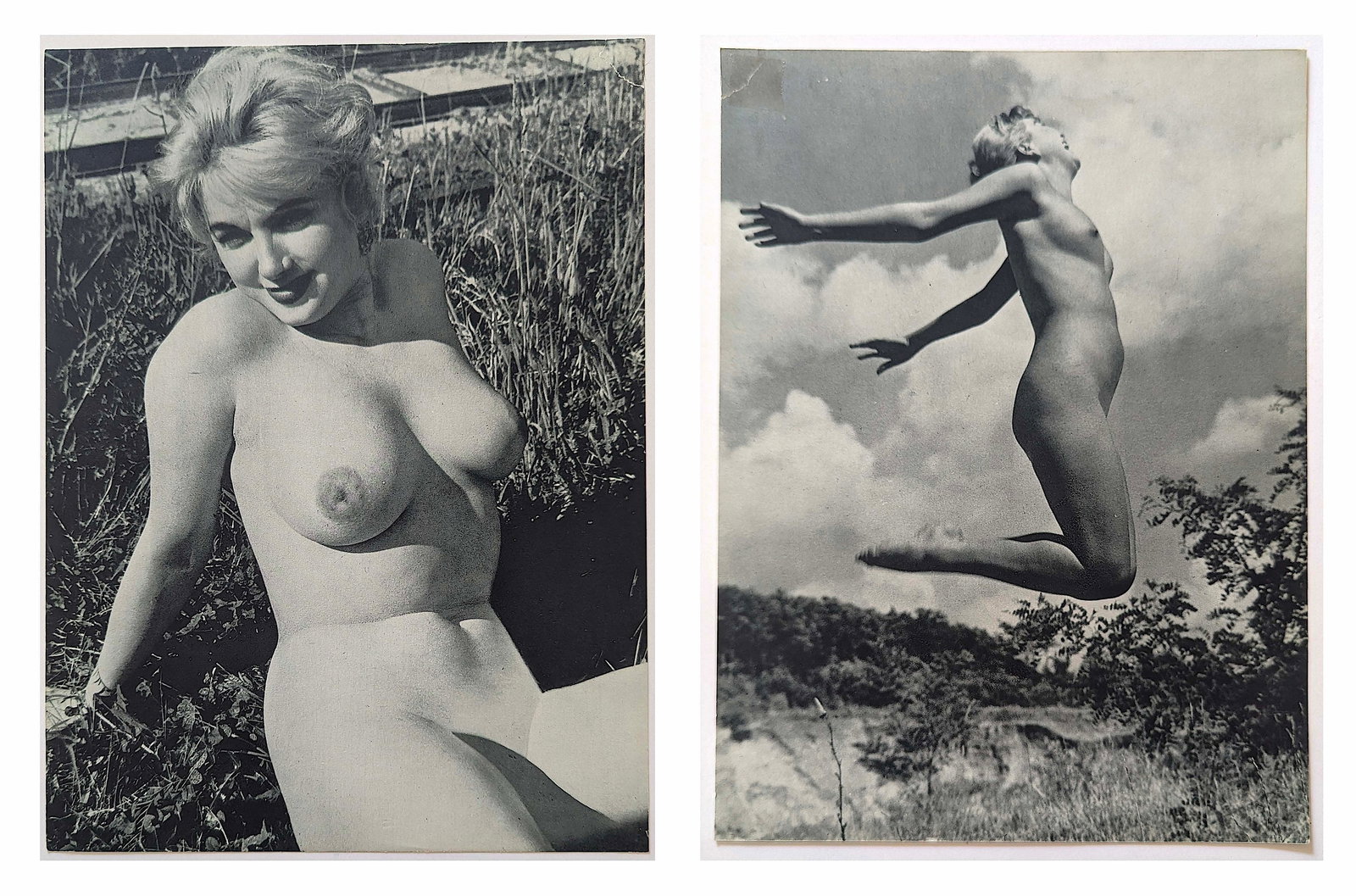 Double Sided French Heliogravure Nude Female ROLAND CARRE: The provenance of this lot is from a quality collector in Palm Beach.The dimensions are Approx. 11.5" x 9" (Sheet). We have included quality scans to show it's actual condition. This lot is located in